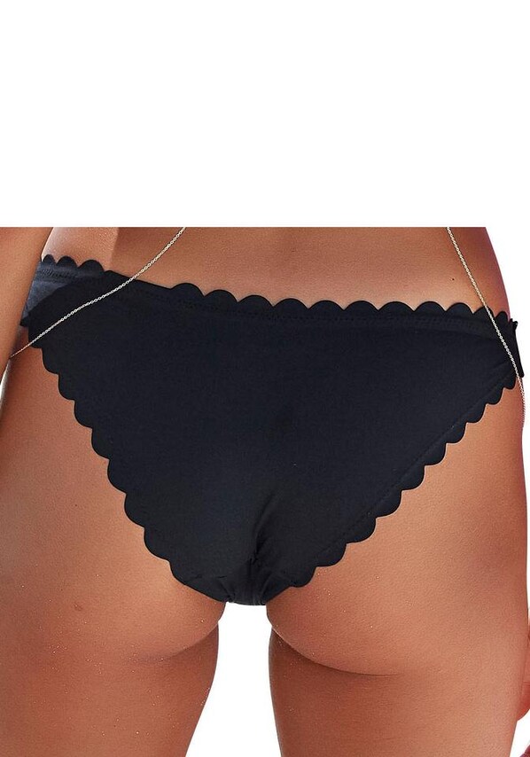 LASCANA, Bikini nadrágok 'Scallop', fekete, 2 kép a 5 közül