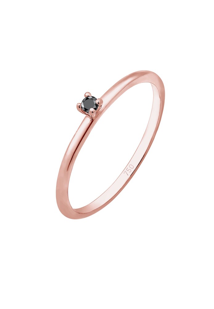 Elli DIAMONDS Ring Damen Größe 52 rosegold / schwarz