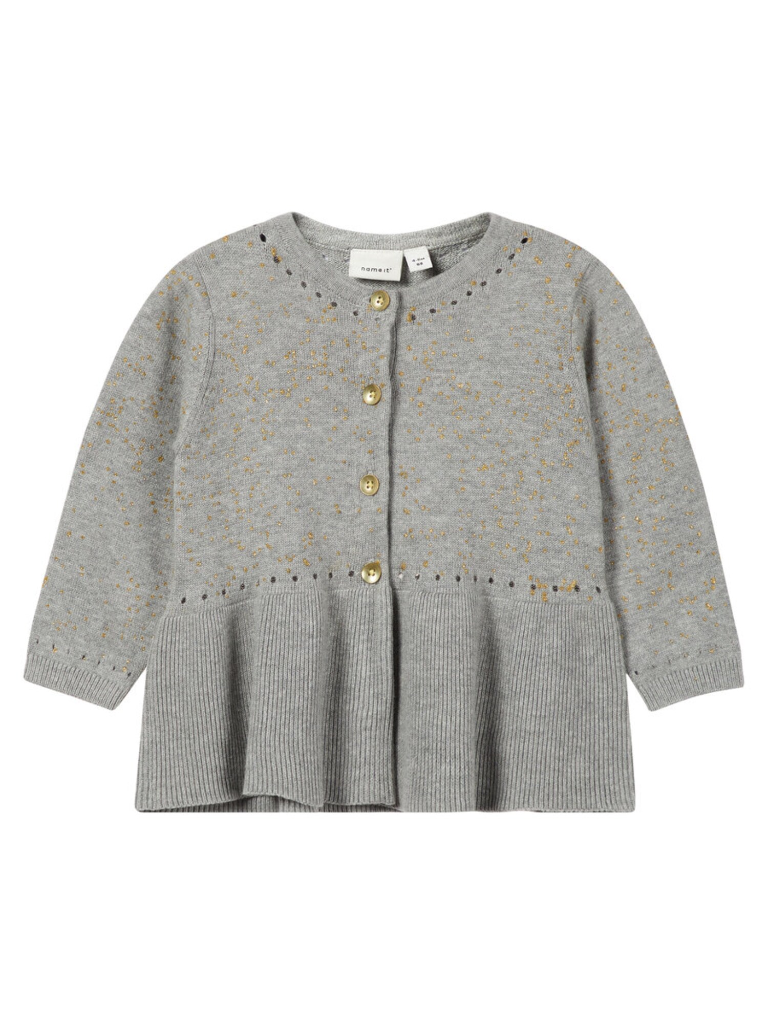 Name It Meisjes Gebreid Vest Goud Grijs Zwart Wit name it kopen in de aanbieding