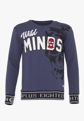 PLUS EIGHTEEN Sweatshirt Duifblauw