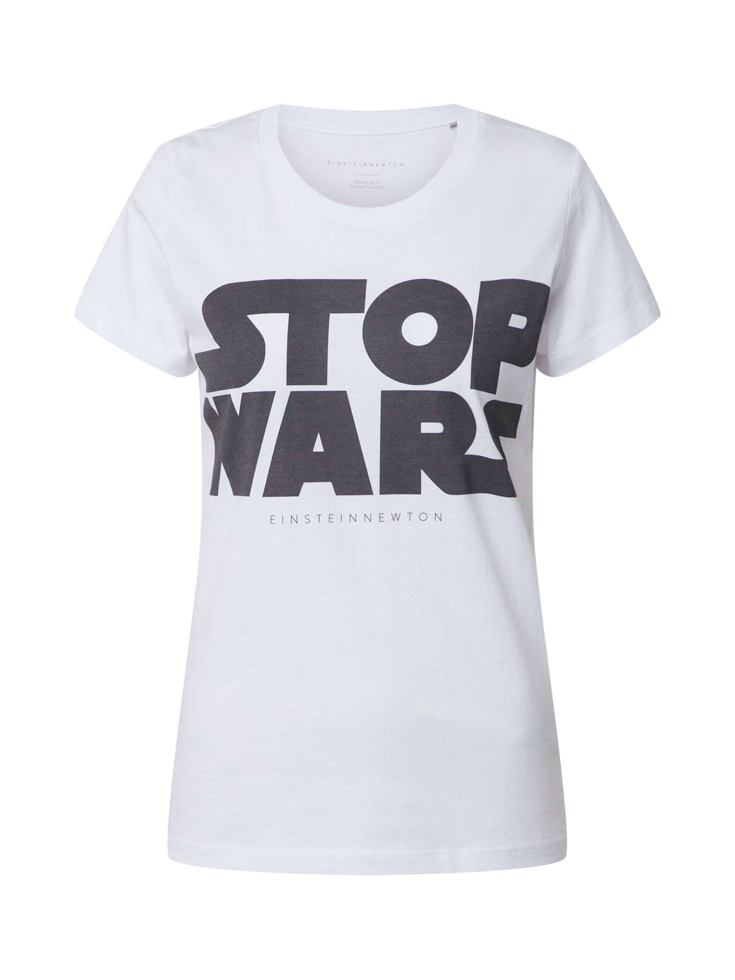 EINSTEIN & NEWTON Majica 'Stop Wars'  crna / bijela