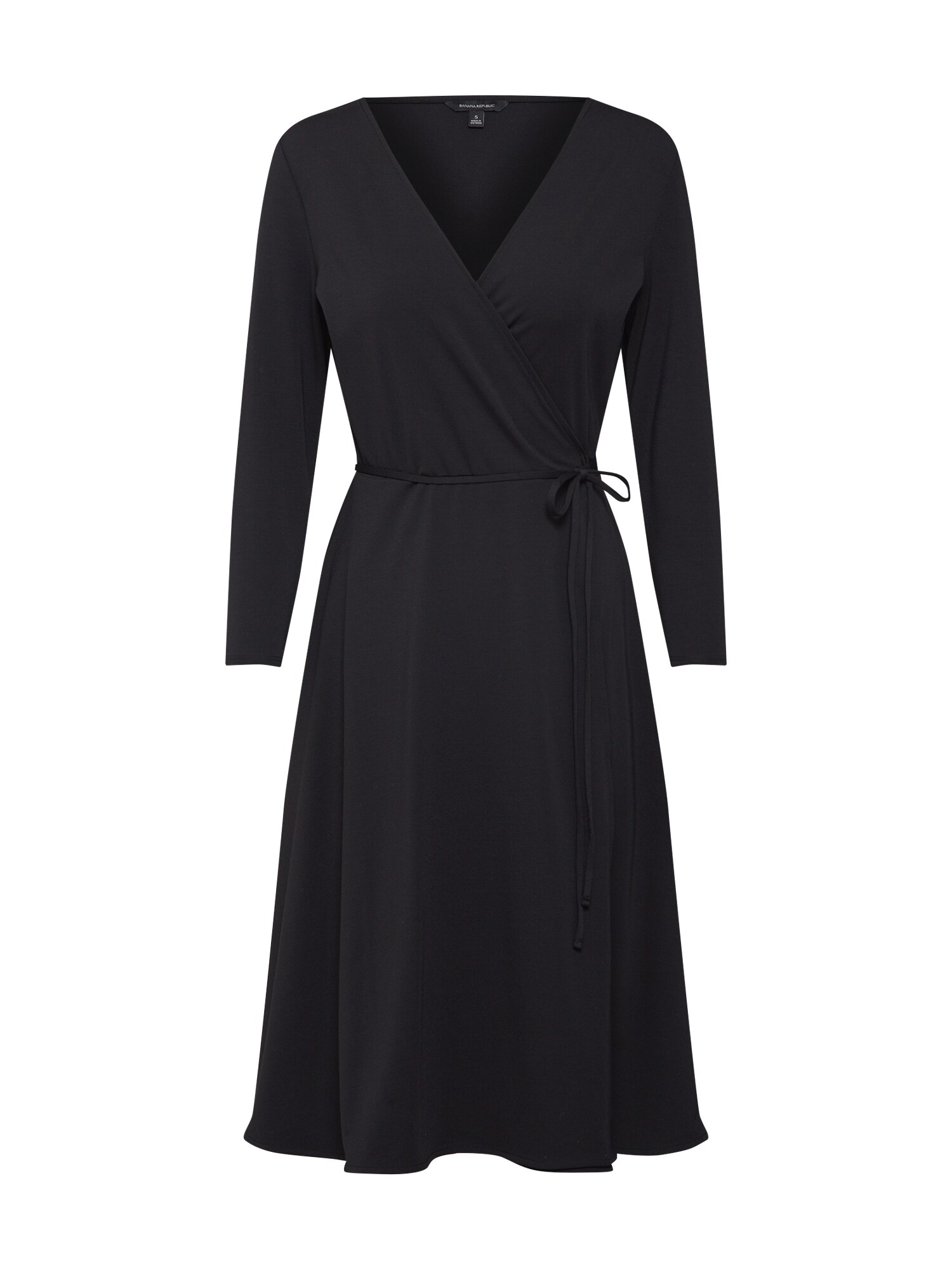 Banana Republic Dames Zomerjurk Ls Knit Wrap Dress Zwart banana republic kopen in de aanbieding