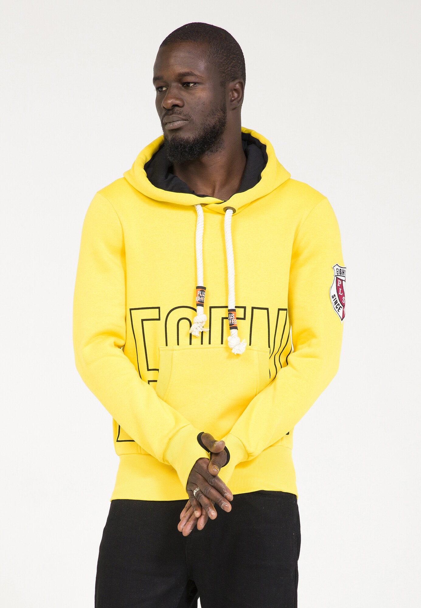 Plus Eighteen Heren Sweatshirt Geel plus eighteen kopen in de aanbieding
