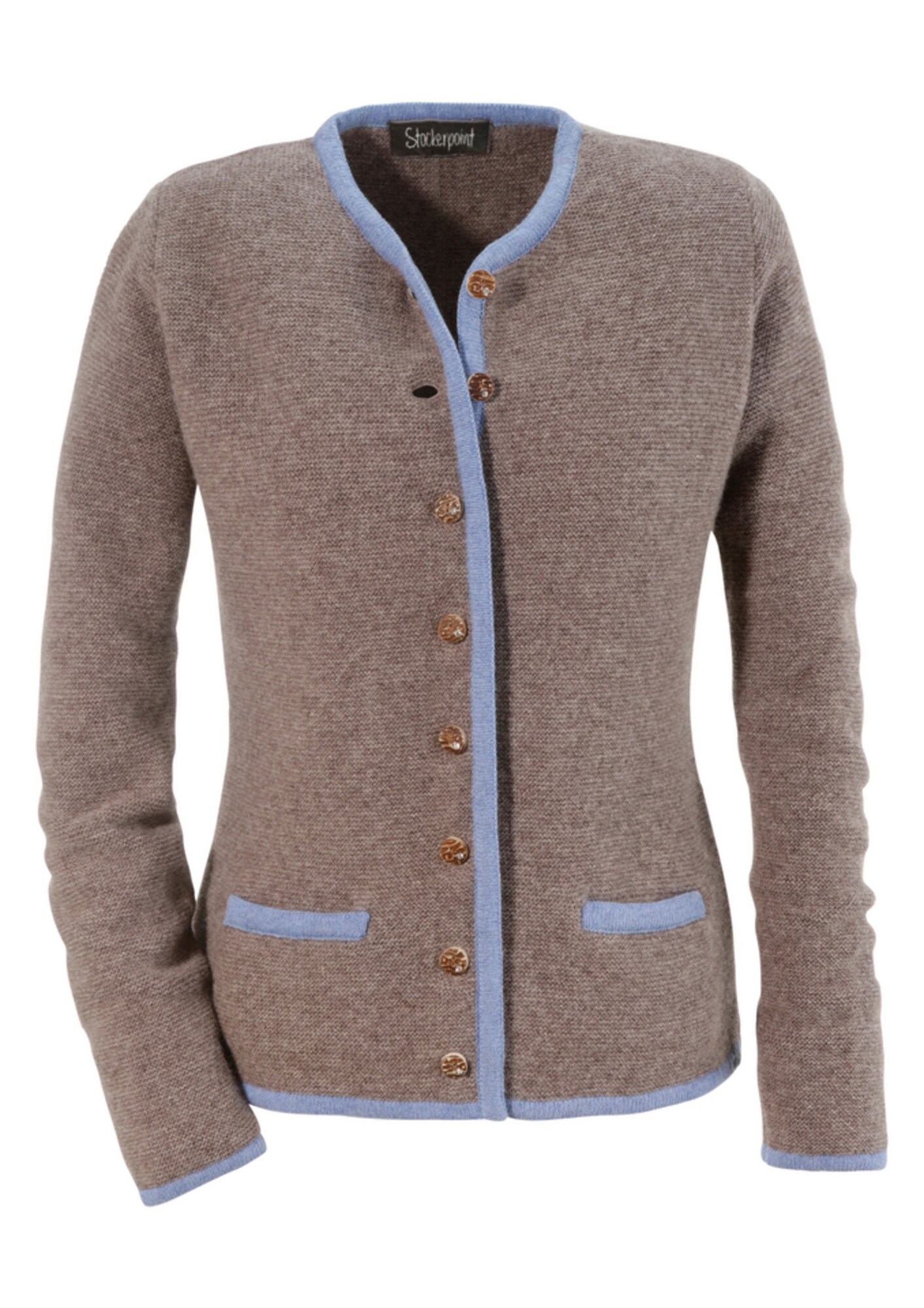 Stockerpoint Dames Klederdrachtjas Donkerbeige Smoky Blue stockerpoint kopen in de aanbieding