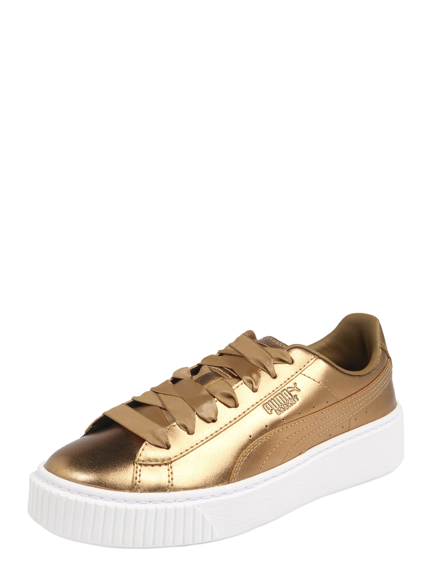 Puma Dames Sneakers Laag Basket Platform Goud puma kopen in de aanbieding