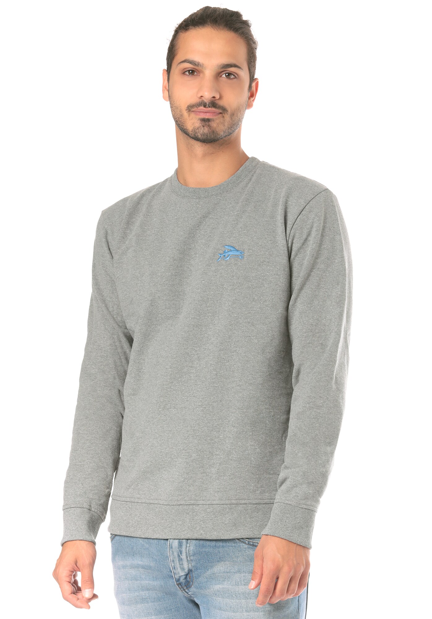 Patagonia Heren Sporttrui Small Flying Fish Uprisal Crew Grijs Gemeleerd patagonia kopen in de aanbieding