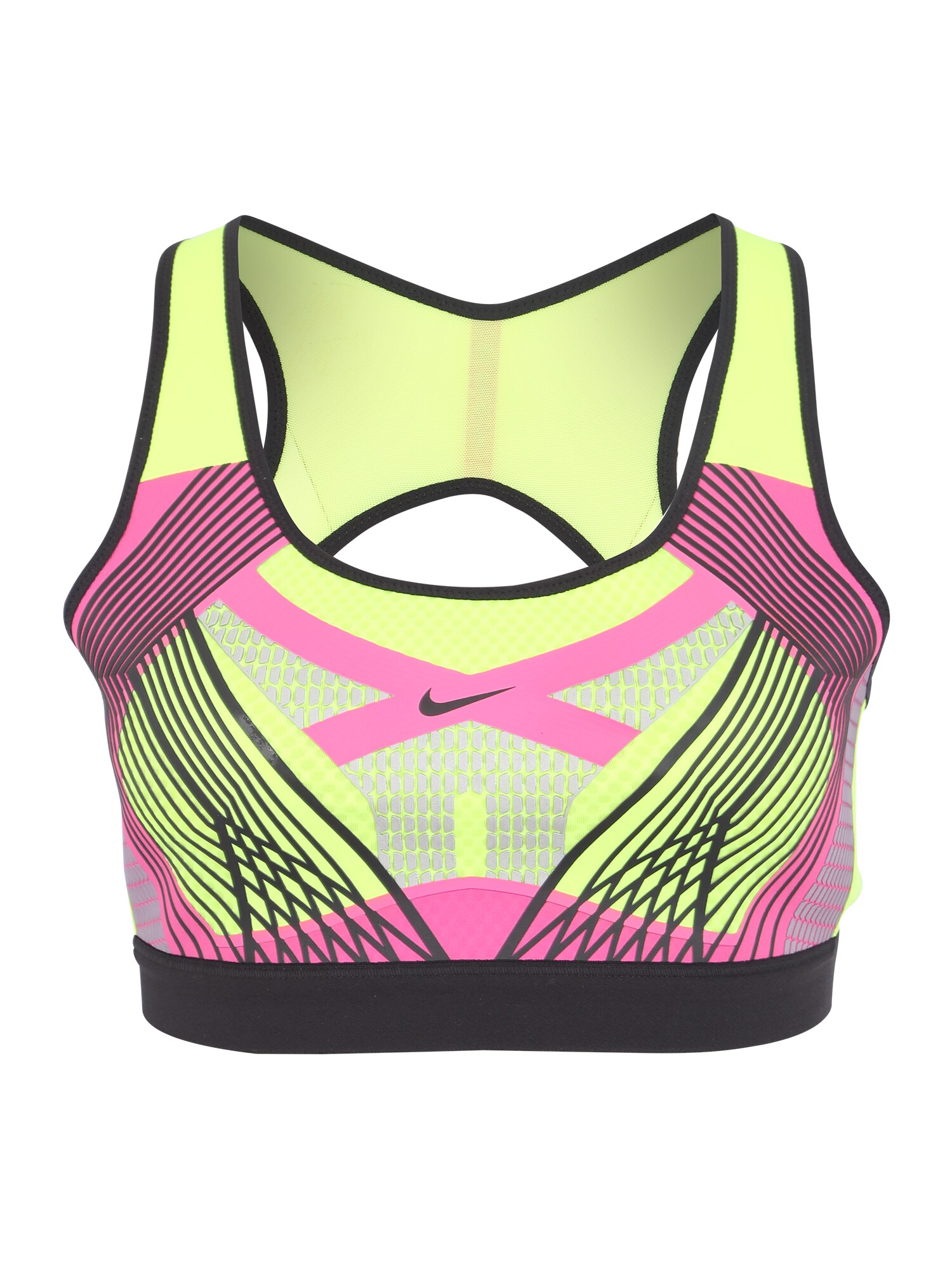 Nike Dames Sport Bh Geel Pink Zwart nike kopen in de aanbieding