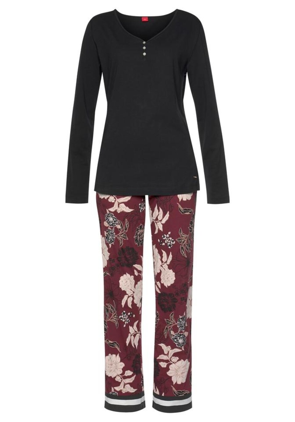 Pyjamas pastellrosa / bordeaux