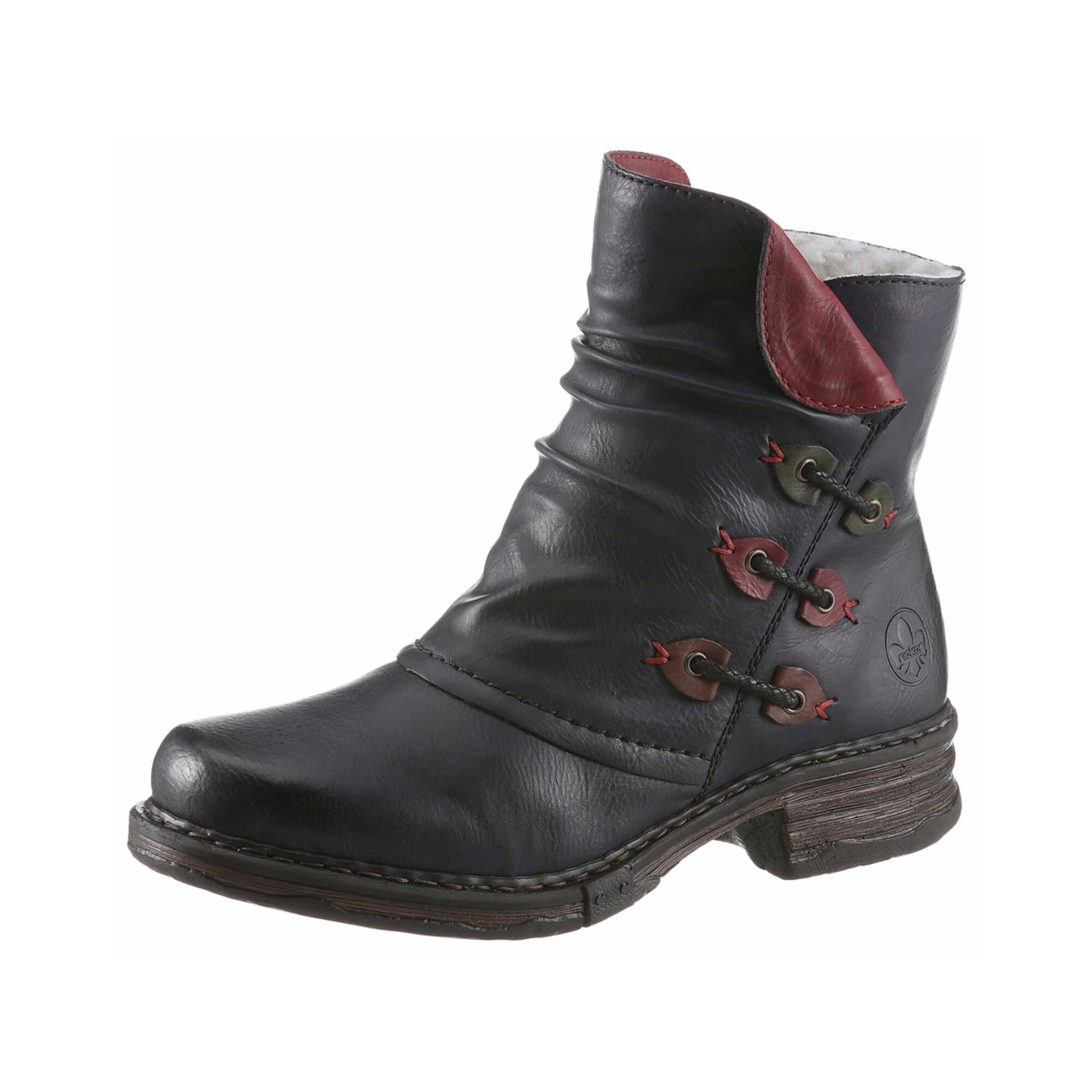 Rieker Rieker Stiefelette dunkelblau / hellgrün / weinrot