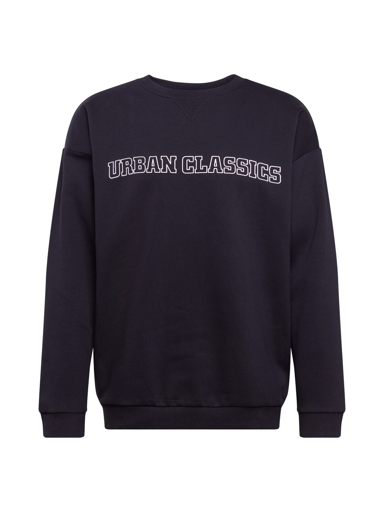 Urban Classics Megztinis be užsegimo 'Mid Logo Oversized Crew'  juoda / balta