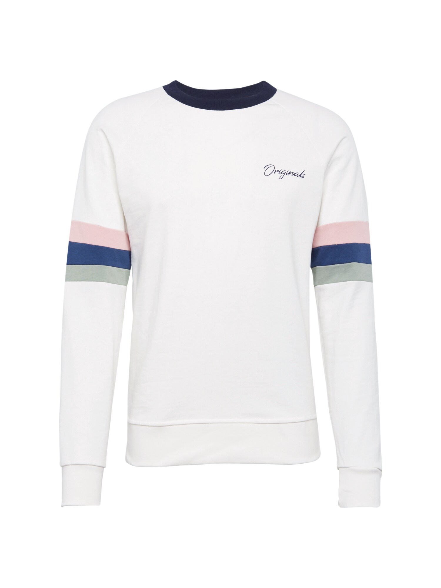Jack And Jones Heren Sweatshirt Jorfred Sweat Crew Neck Navy Rosa Offwhite jack and jones kopen in de aanbieding