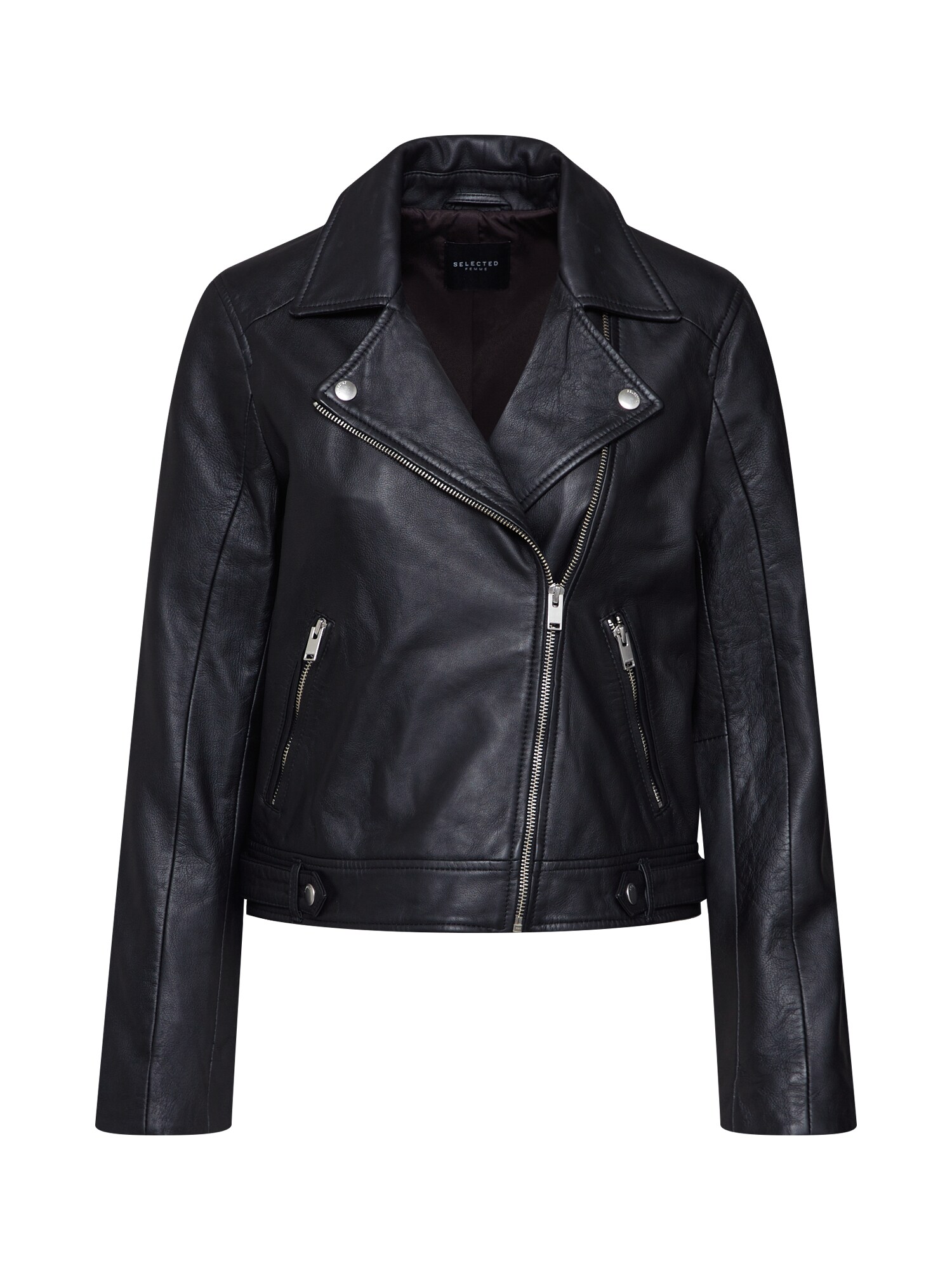 SELECTED FEMME Demisezoninė striukė 'SLFKATIE LEATHER JACKET B NOOS'  juoda
