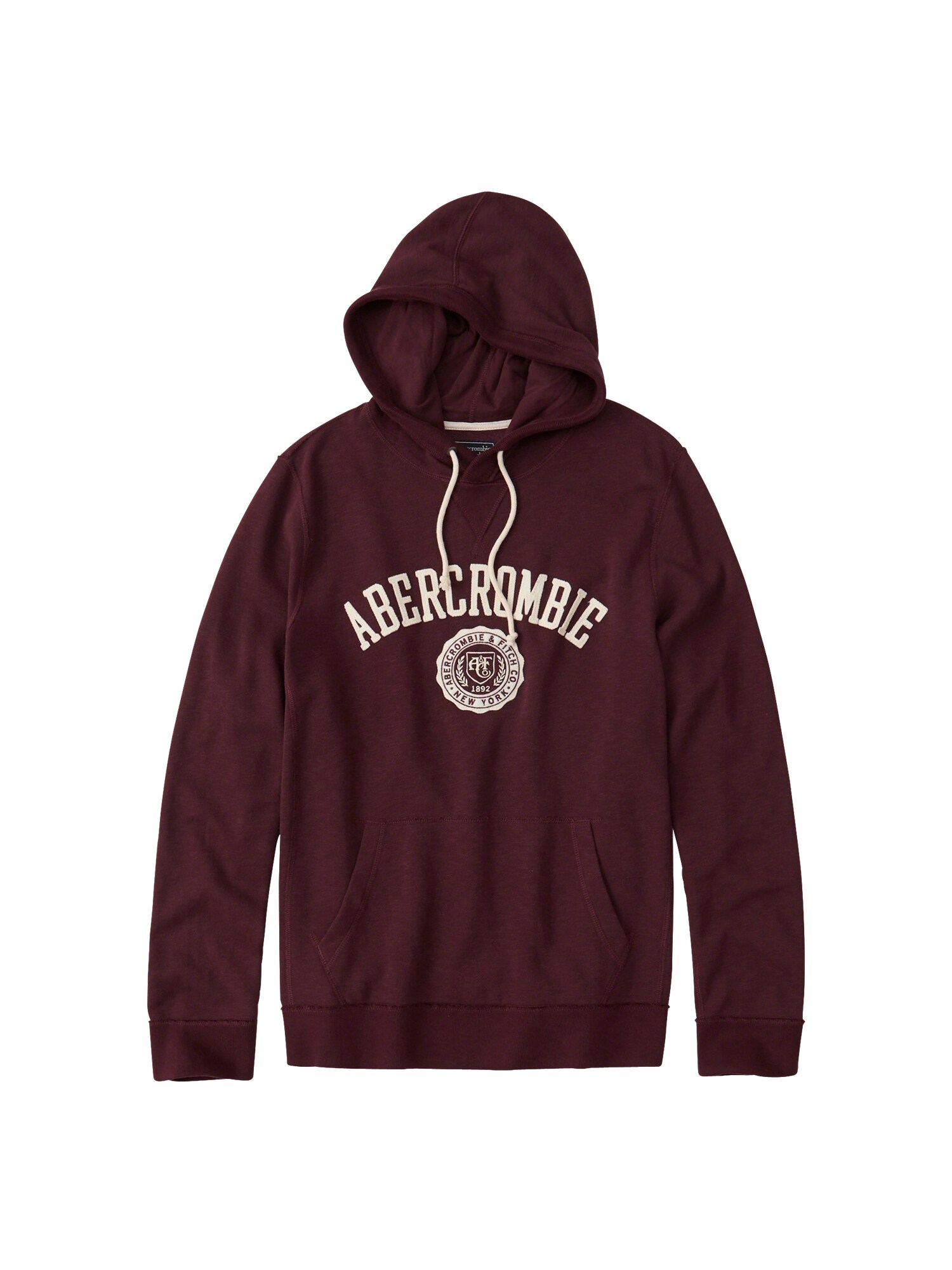 Abercrombie Fitch Heren Sweatshirt Core Logo Popover Burg Bourgogne abercrombie fitch kopen in de aanbieding