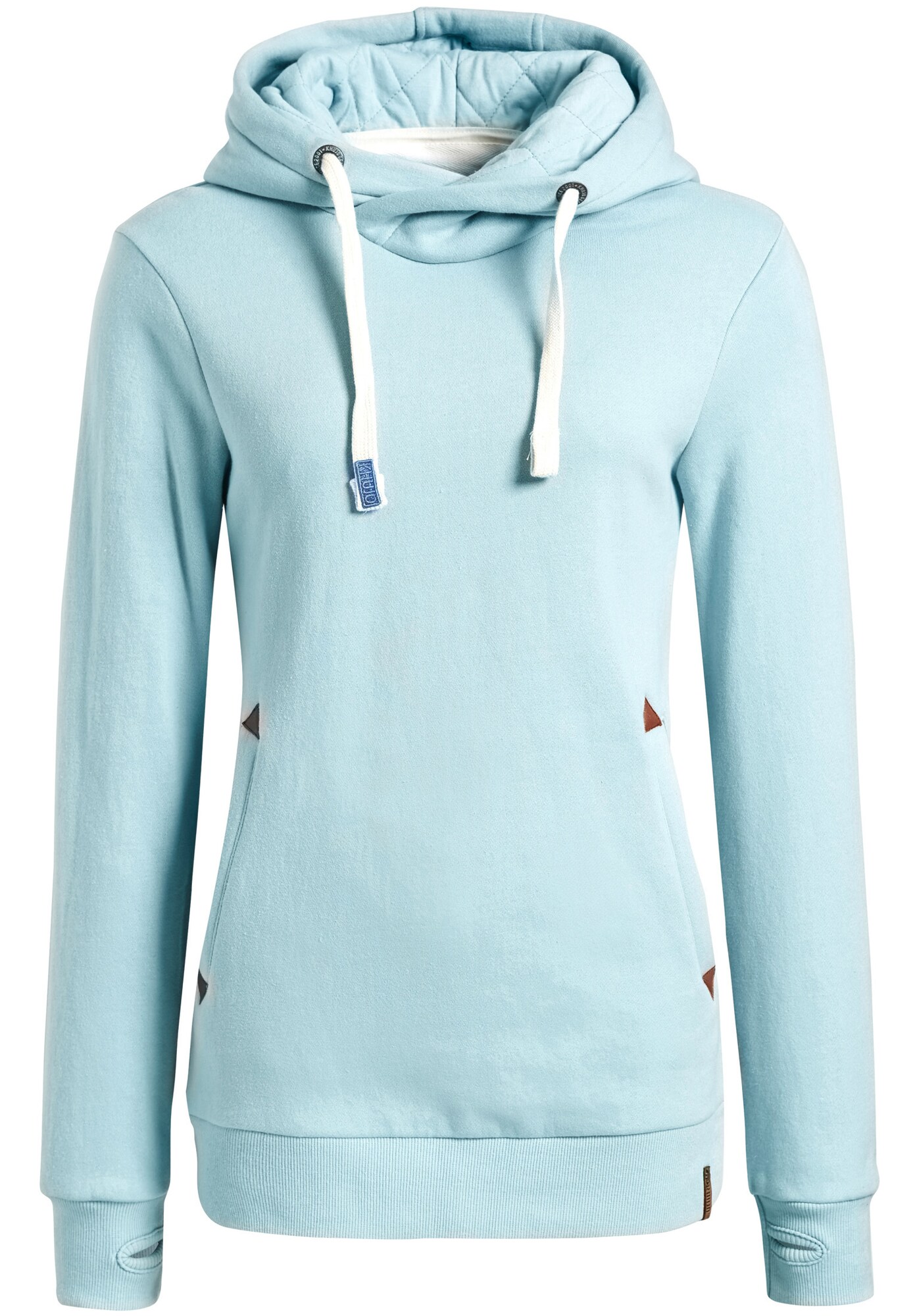 Khujo Dames Sweatshirt Ulyssa Lichtblauw Bruin Wit khujo kopen in de aanbieding