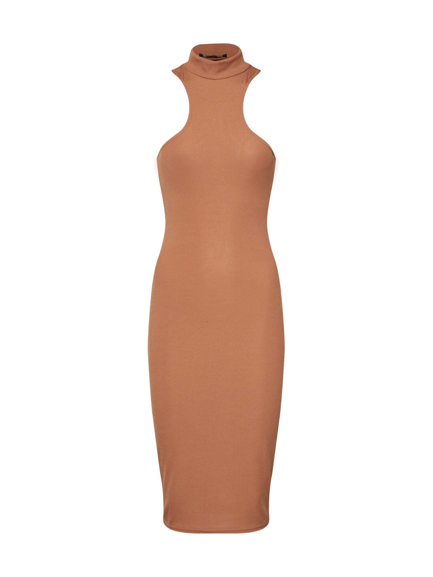 Missguided Dames Jurk Ribbed Racerback Midi Dress Sand missguided kopen in de aanbieding