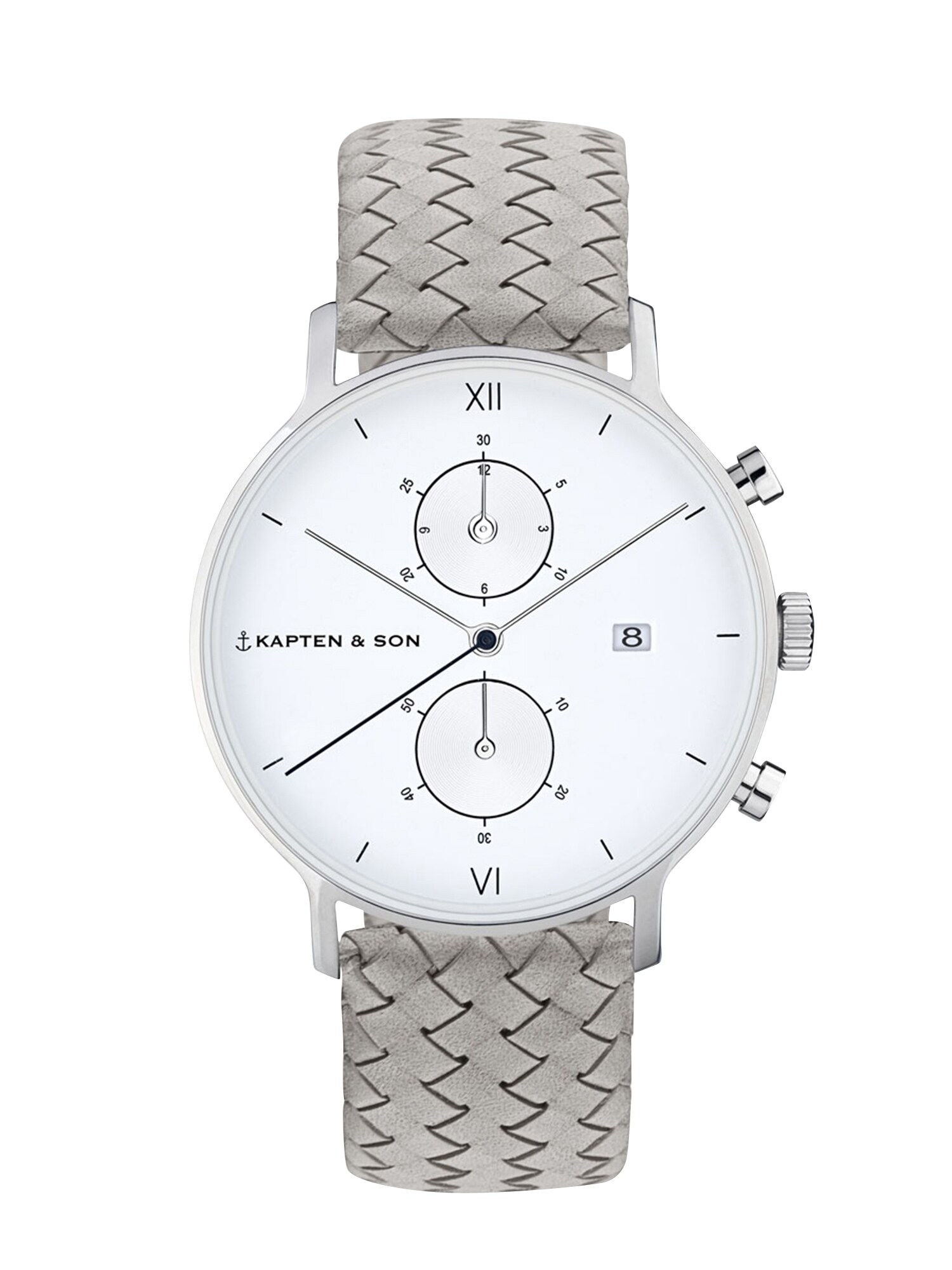 Kapten Son Dames Analoog Horloge Chrono Woven Grijs kapten son kopen in de aanbieding
