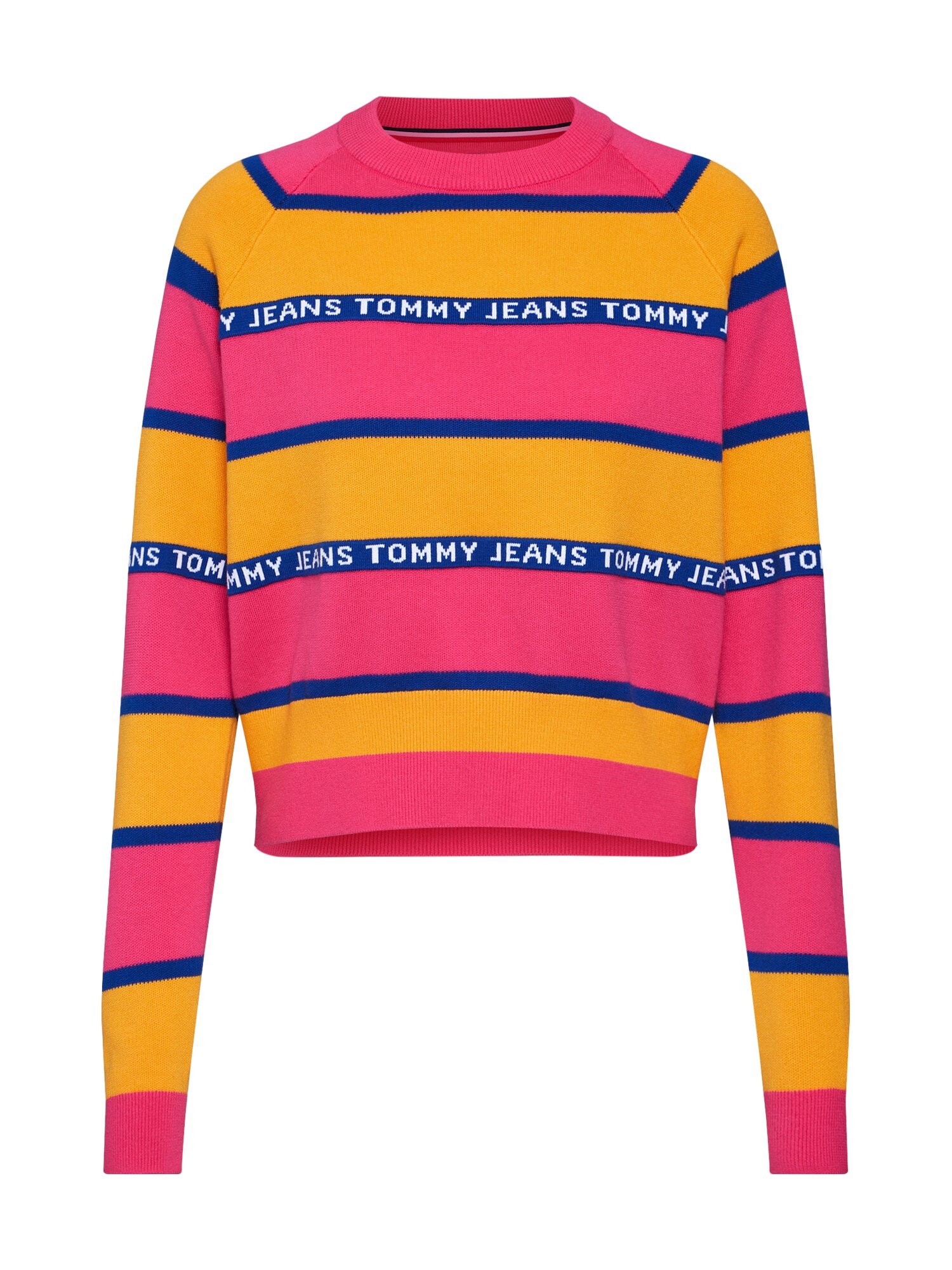 Tommy Jeans Dames Trui Navy Sinaasappel Pink tommy jeans kopen in de aanbieding