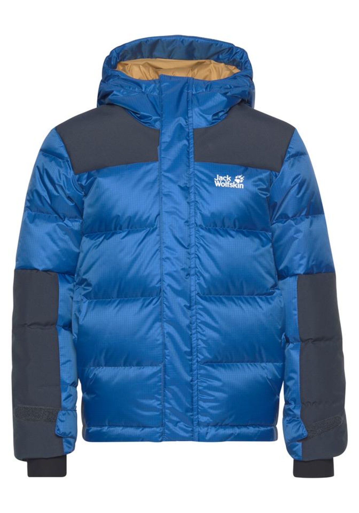 JACK WOLFSKIN Laisvalaikio striukė 'MOUNT COOK'  juoda / sodri mėlyna („karališka“)