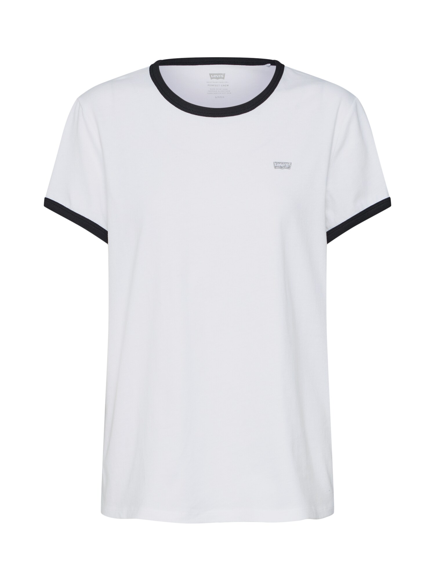 Levis Dames Shirt Perf Non Graphic Ringer Zwart Wit levis kopen in de aanbieding