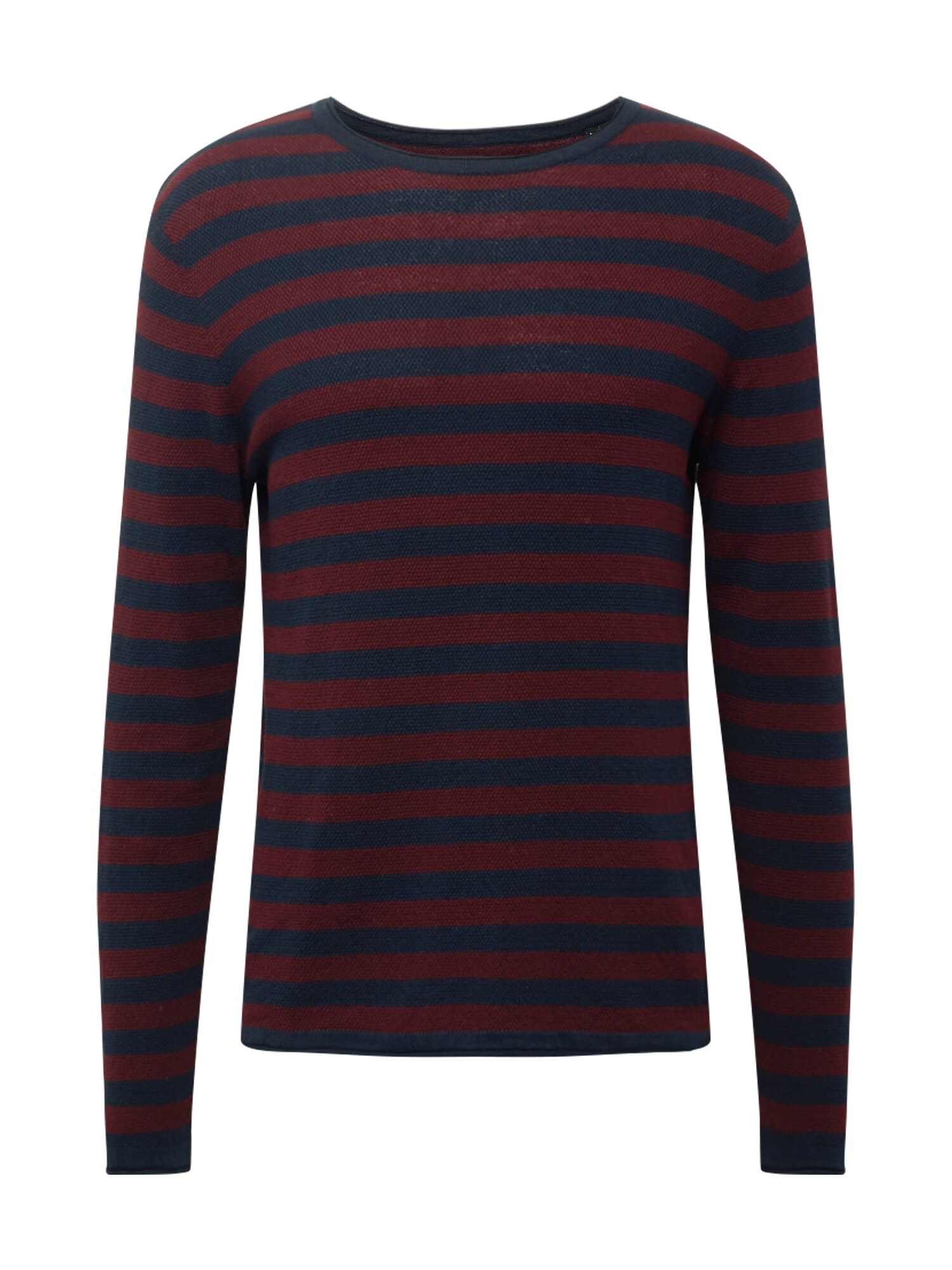 JACK & JONES Megztinis 'GEORGE'  vyno raudona spalva / tamsiai mėlyna
