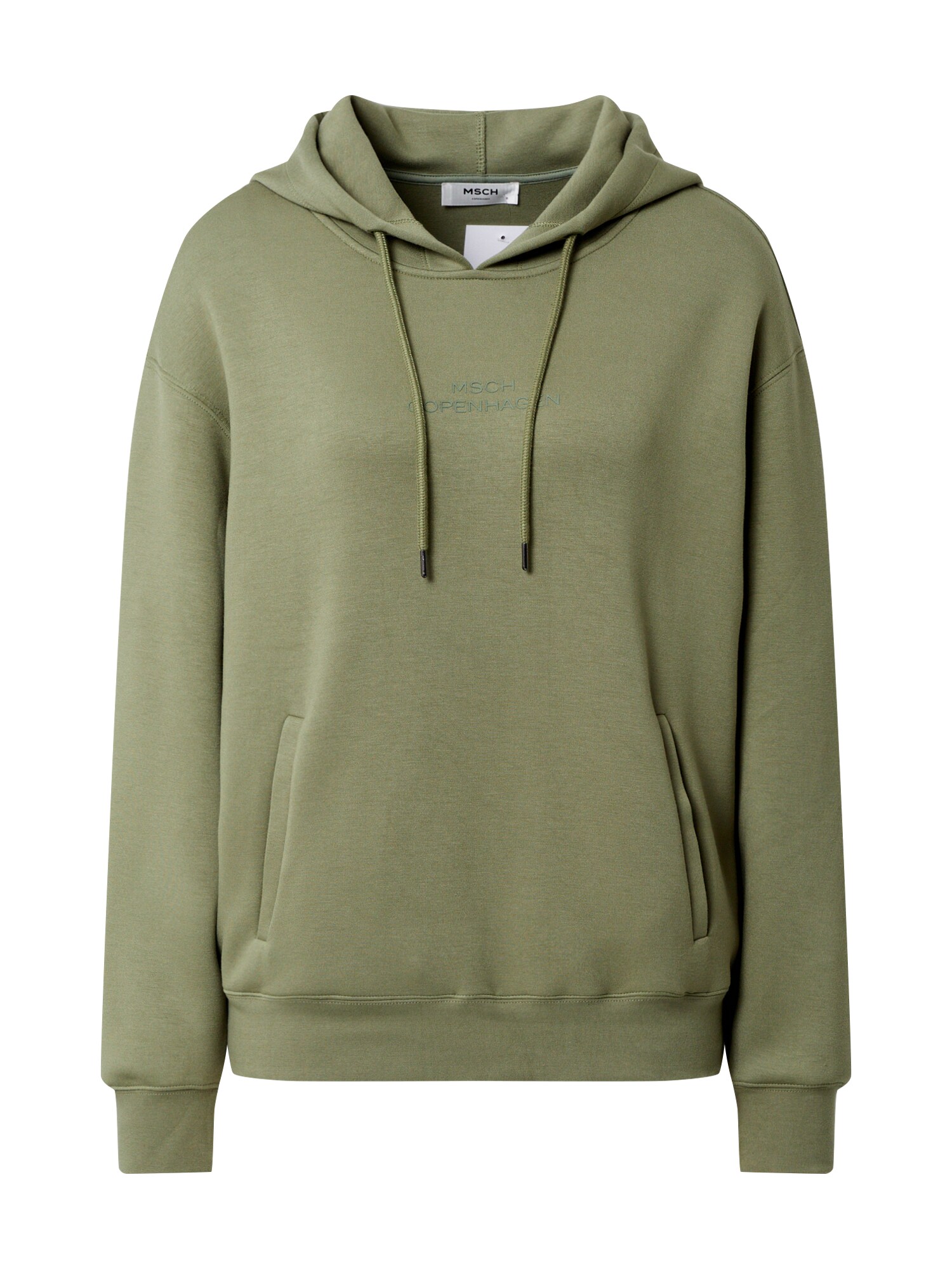 MOSS COPENHAGEN Megztinis be užsegimo 'Ima Logo Hood Sweatshirt'  žalia