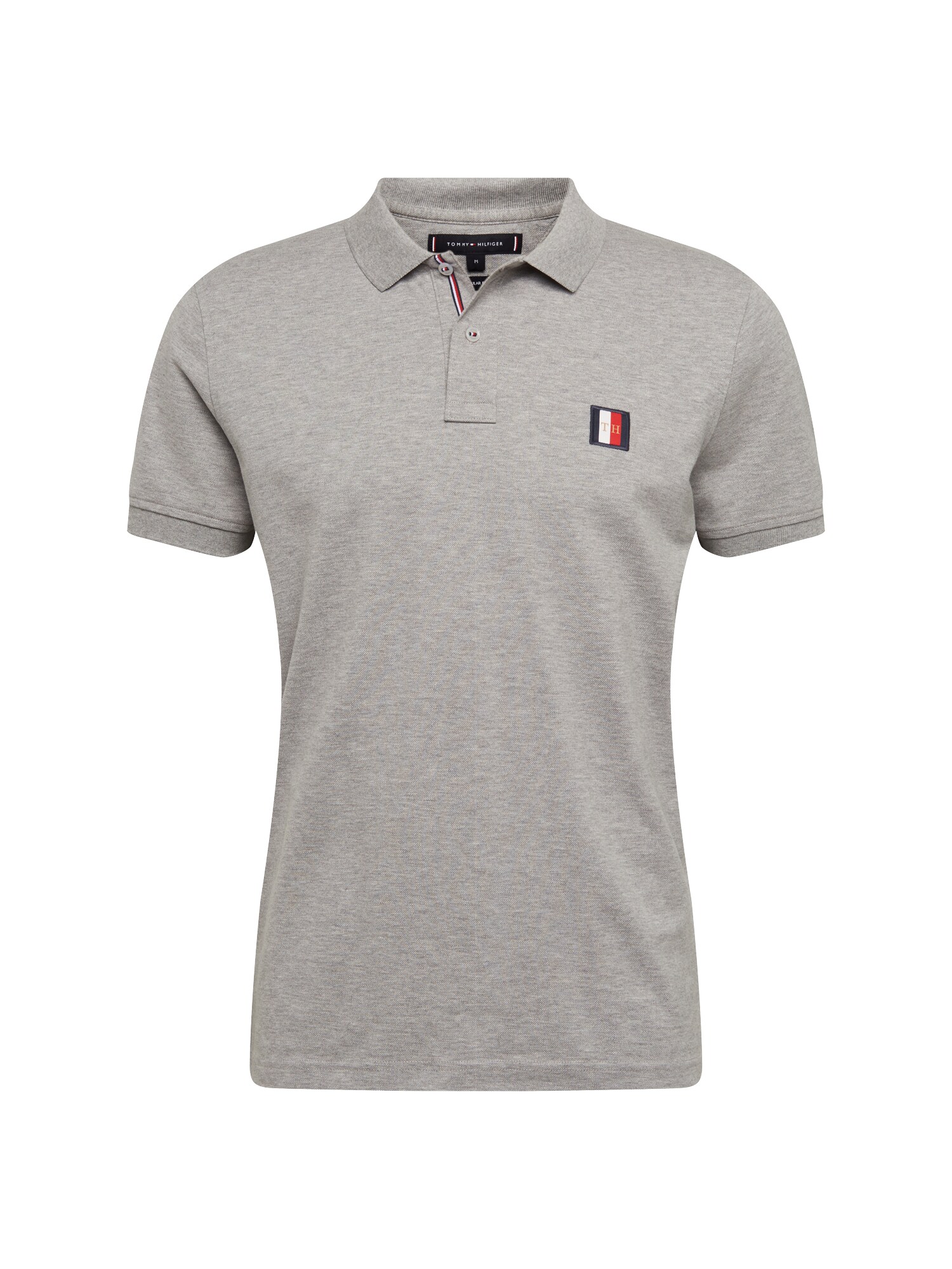 Tommy Hilfiger Heren Shirt Icon Mini Badge Regular Polo Grijs tommy hilfiger kopen in de aanbieding