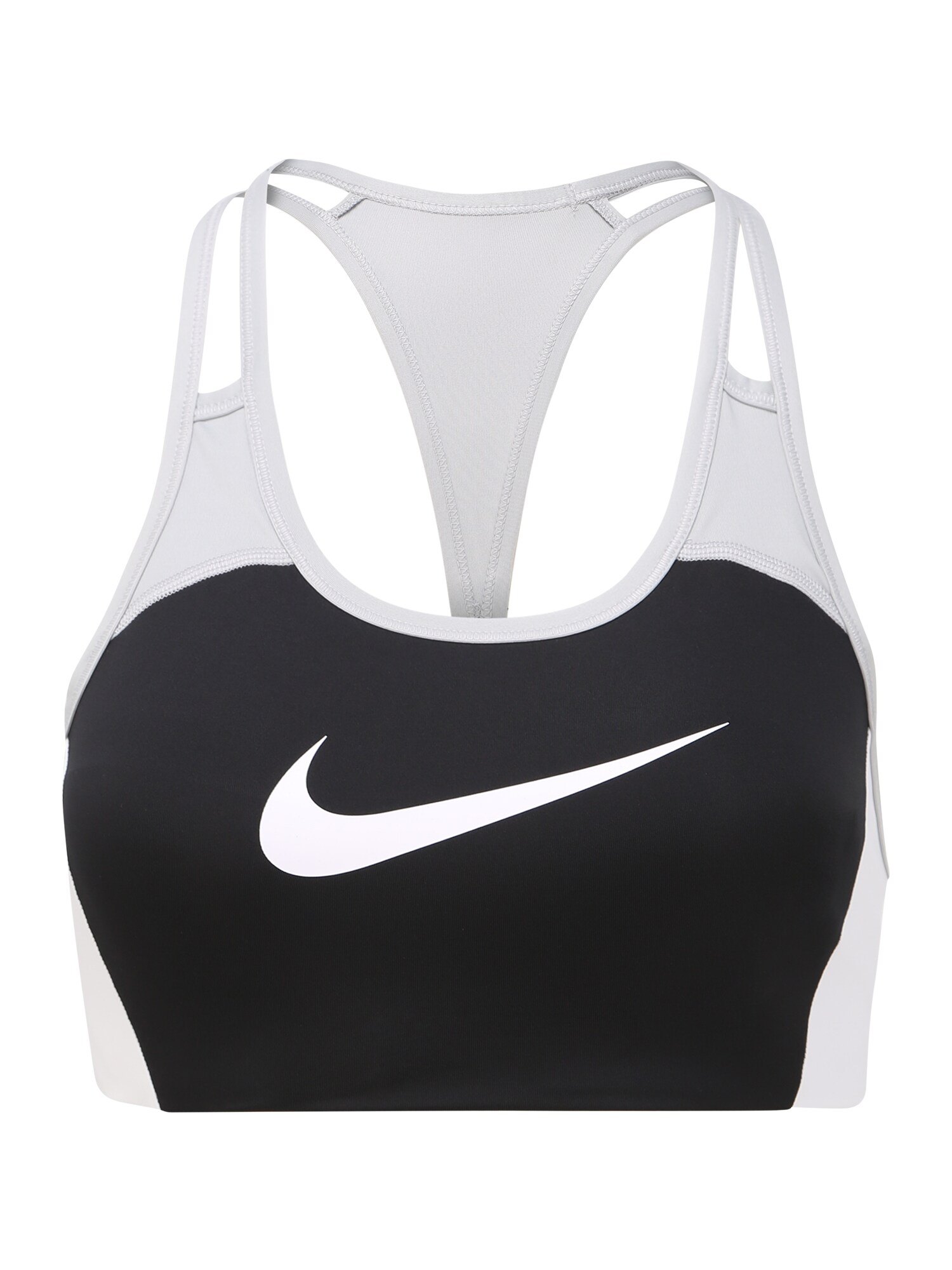 NIKE Sportinė liemenėlė  šviesiai pilka / balta / juoda