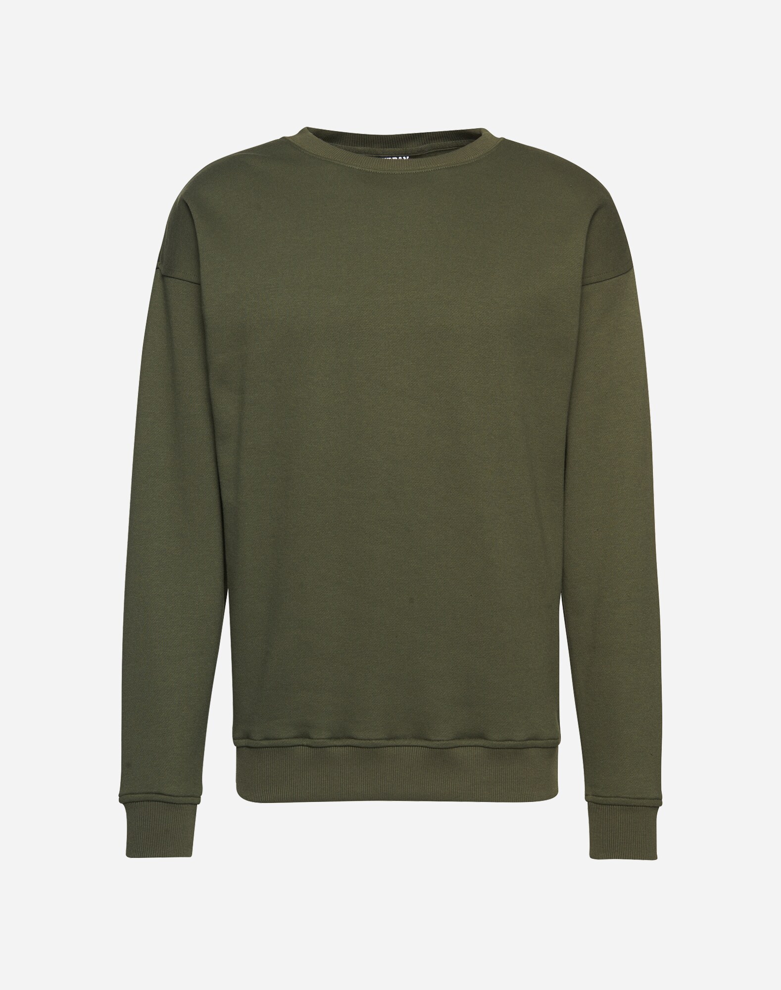Urban Classics Heren Sweatshirt Basic Crewneck Olijfgroen urban classics kopen in de aanbieding
