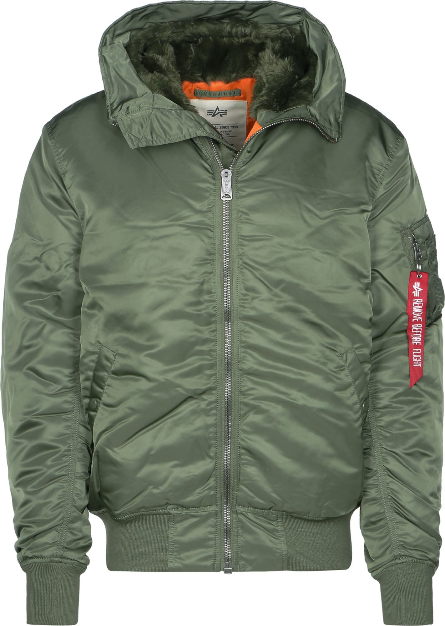 ALPHA INDUSTRIES Zimná bunda 'MA-1'  olivová / oranžová / červená / biela