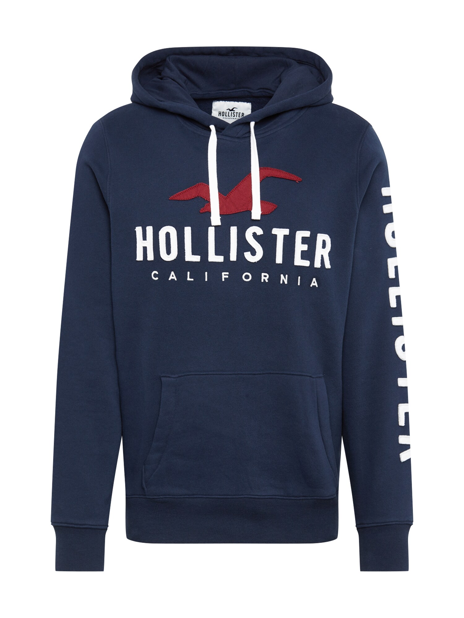 HOLLISTER Megztinis be užsegimo  tamsiai mėlyna / balta / raudona