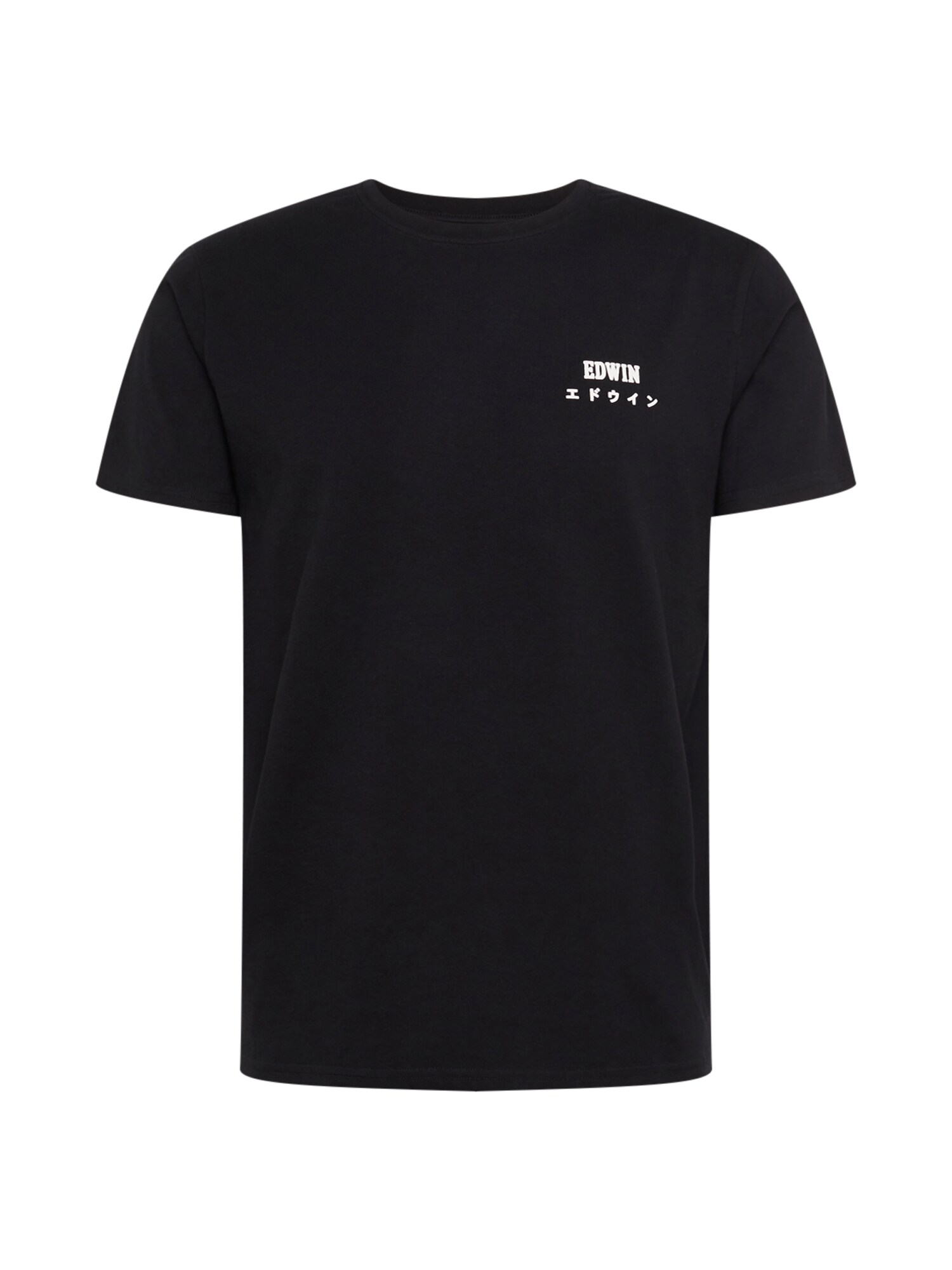 EDWIN Marškinėliai 'Edwin Logo Chest TS Cotton single jersey'  juoda