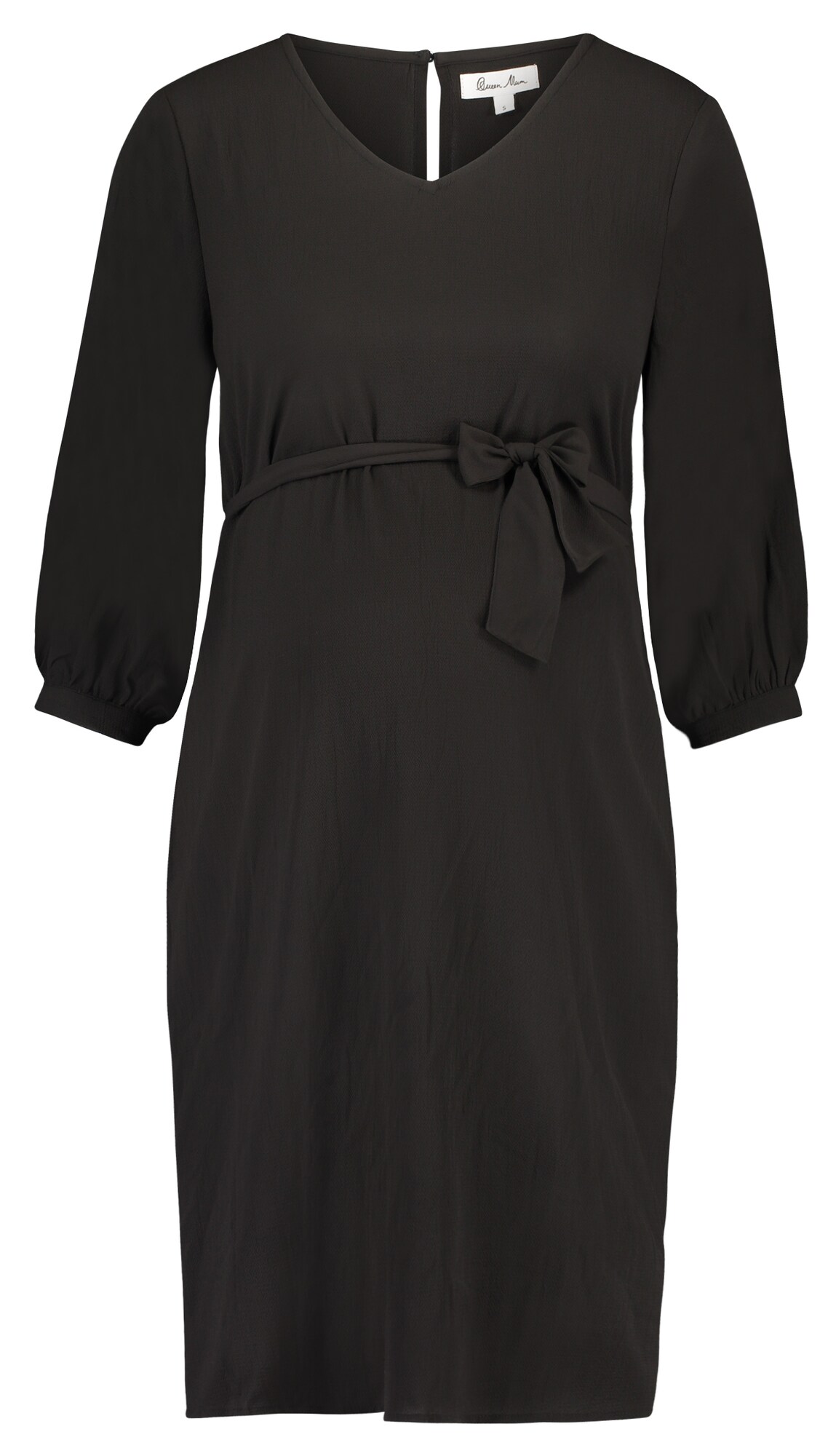 Queen Mum Dames Jurk Woven Zwart queen mum kopen in de aanbieding