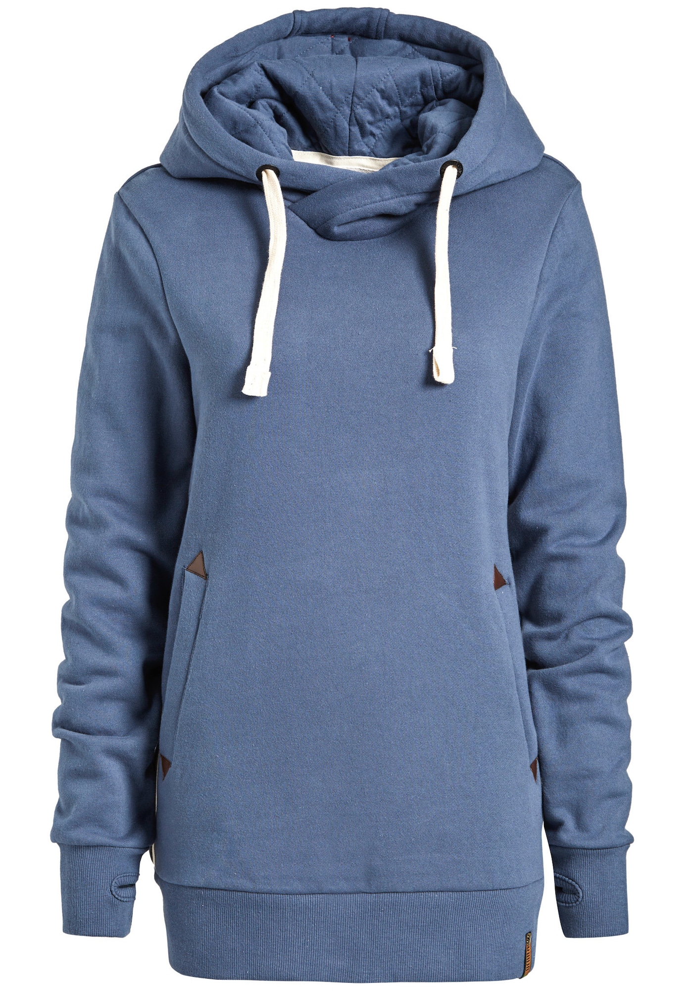 Khujo Dames Sweatshirt Ulyssa Royal Bluekoningsblauw Bruin Wit khujo kopen in de aanbieding