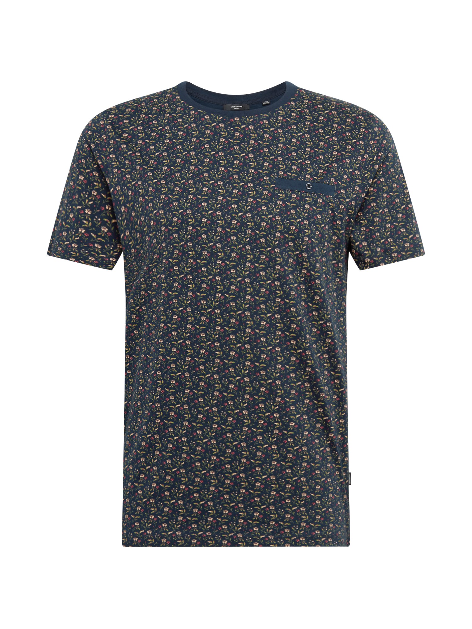 JACK & JONES Marškinėliai 'Blackpool'  tamsiai mėlyna / pitajų spalva / alyvuogių spalva / smėlio