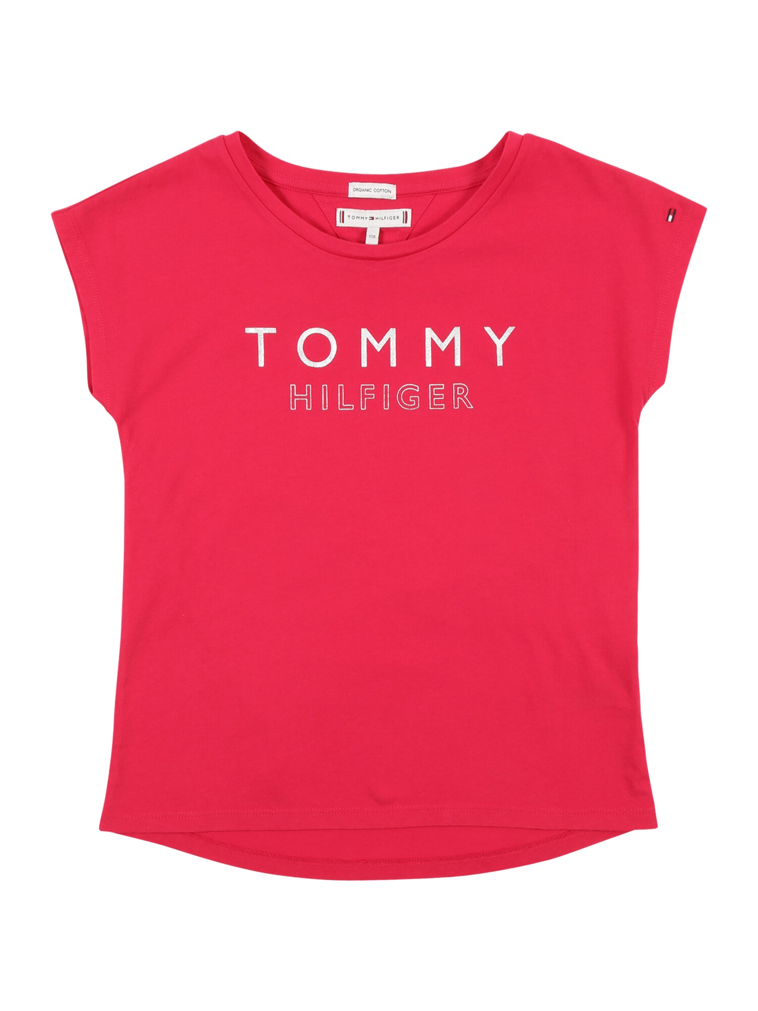 Tommy Hilfiger Meisjes Shirt Foil Print Tee Ss Pink tommy hilfiger kopen in de aanbieding