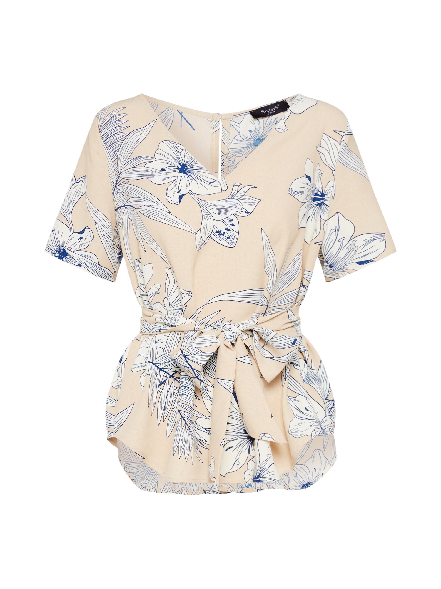 Sisters Point Dames Blouse Creme Blauw sisters point kopen in de aanbieding