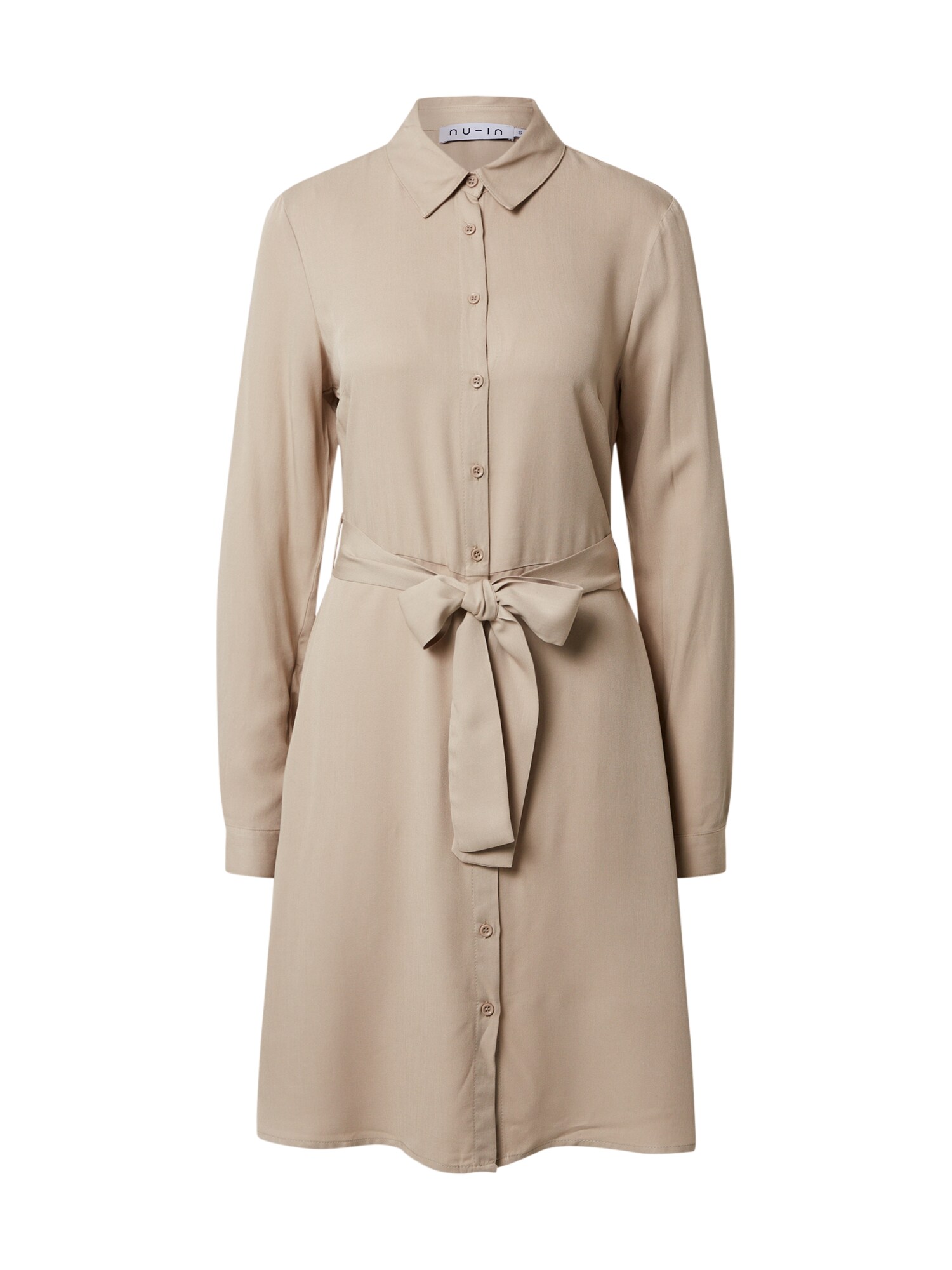 NU-IN Palaidinės tipo suknelė 'Belted Shirt Mini Dress'  smėlio