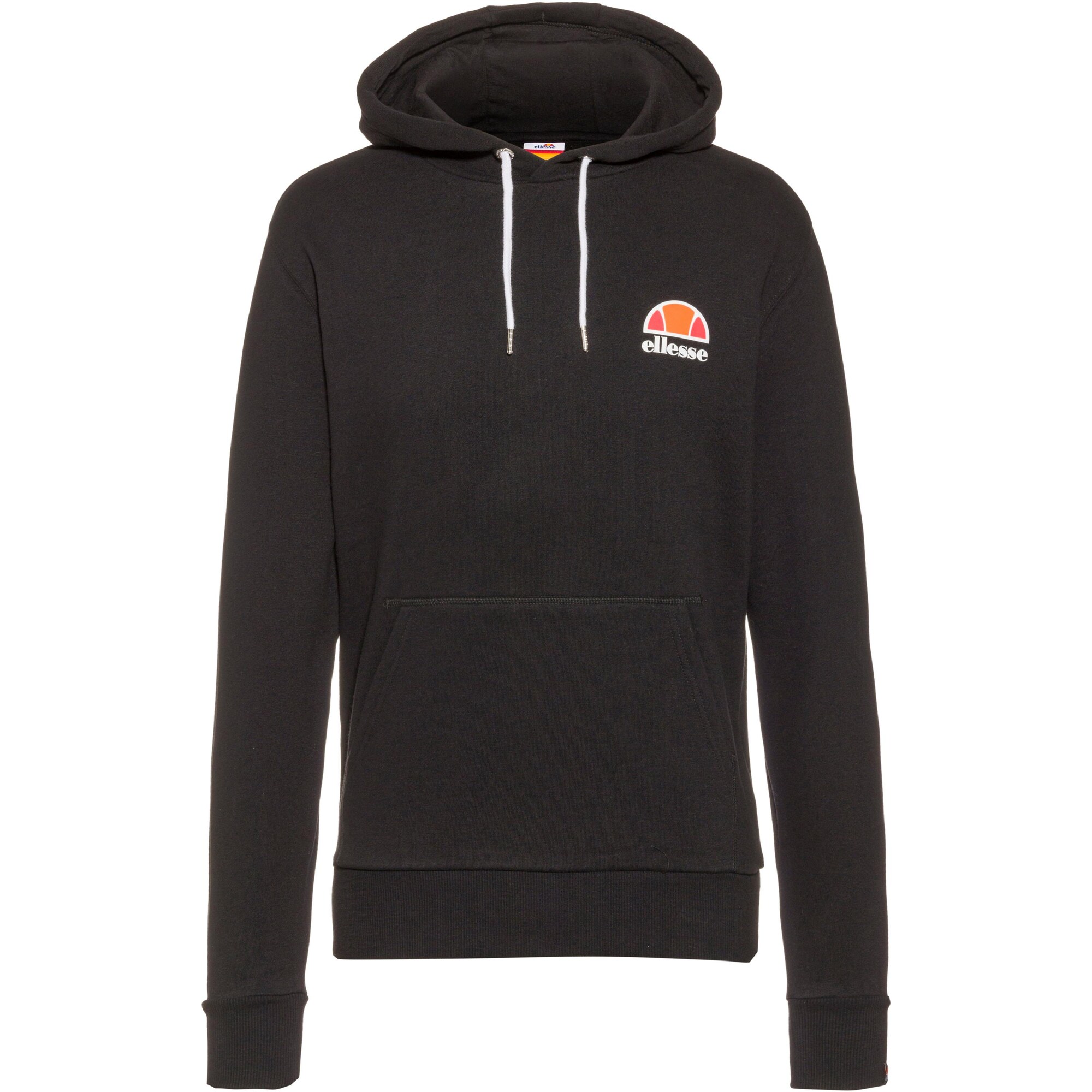 ELLESSE Megztinis be užsegimo 'Toce'  juoda / balta / oranžinė-raudona / oranžinė