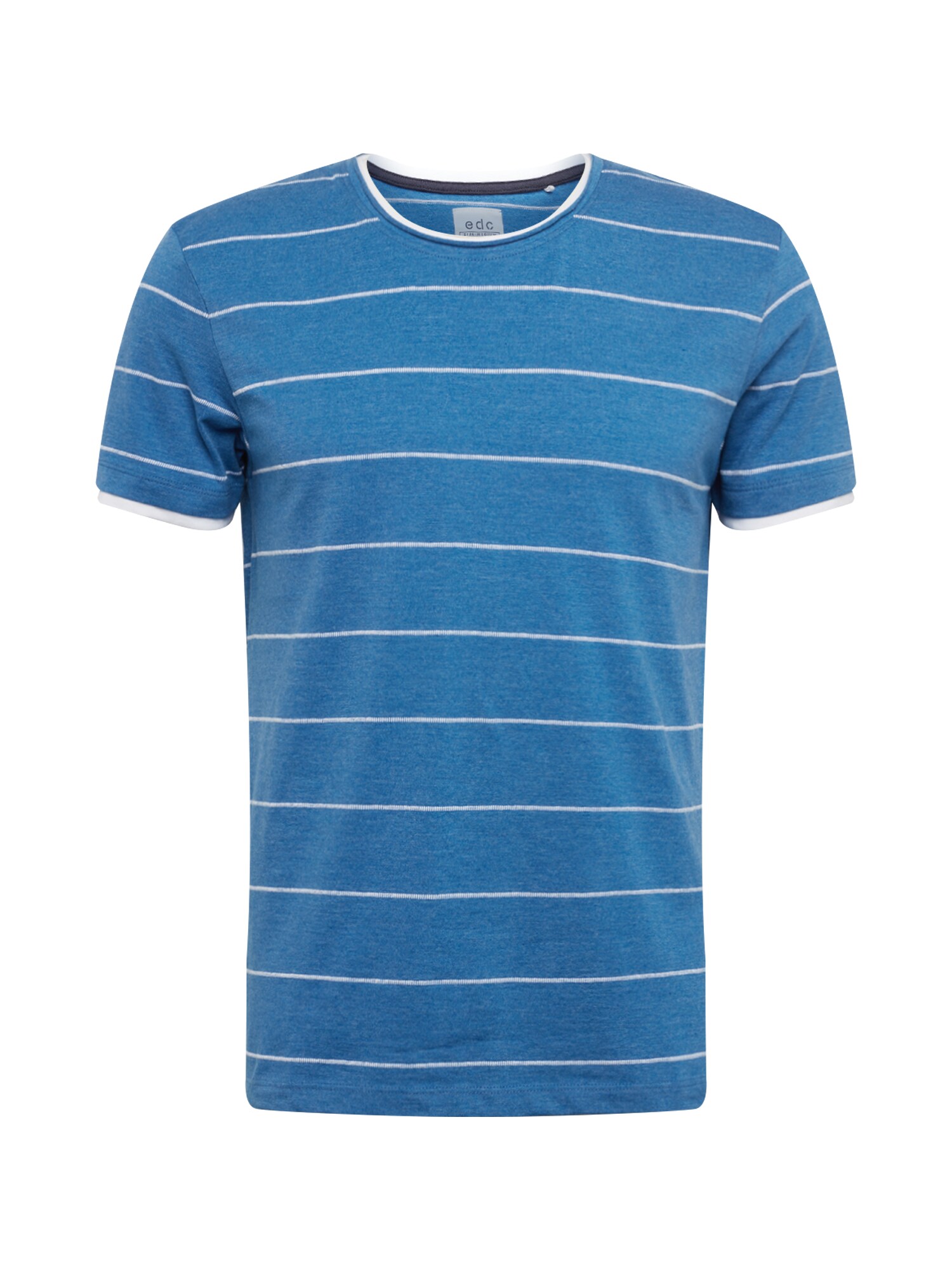 Edc By Esprit Heren Shirt Sg 069Cc2K003 Blauw Wit edc by esprit kopen in de aanbieding