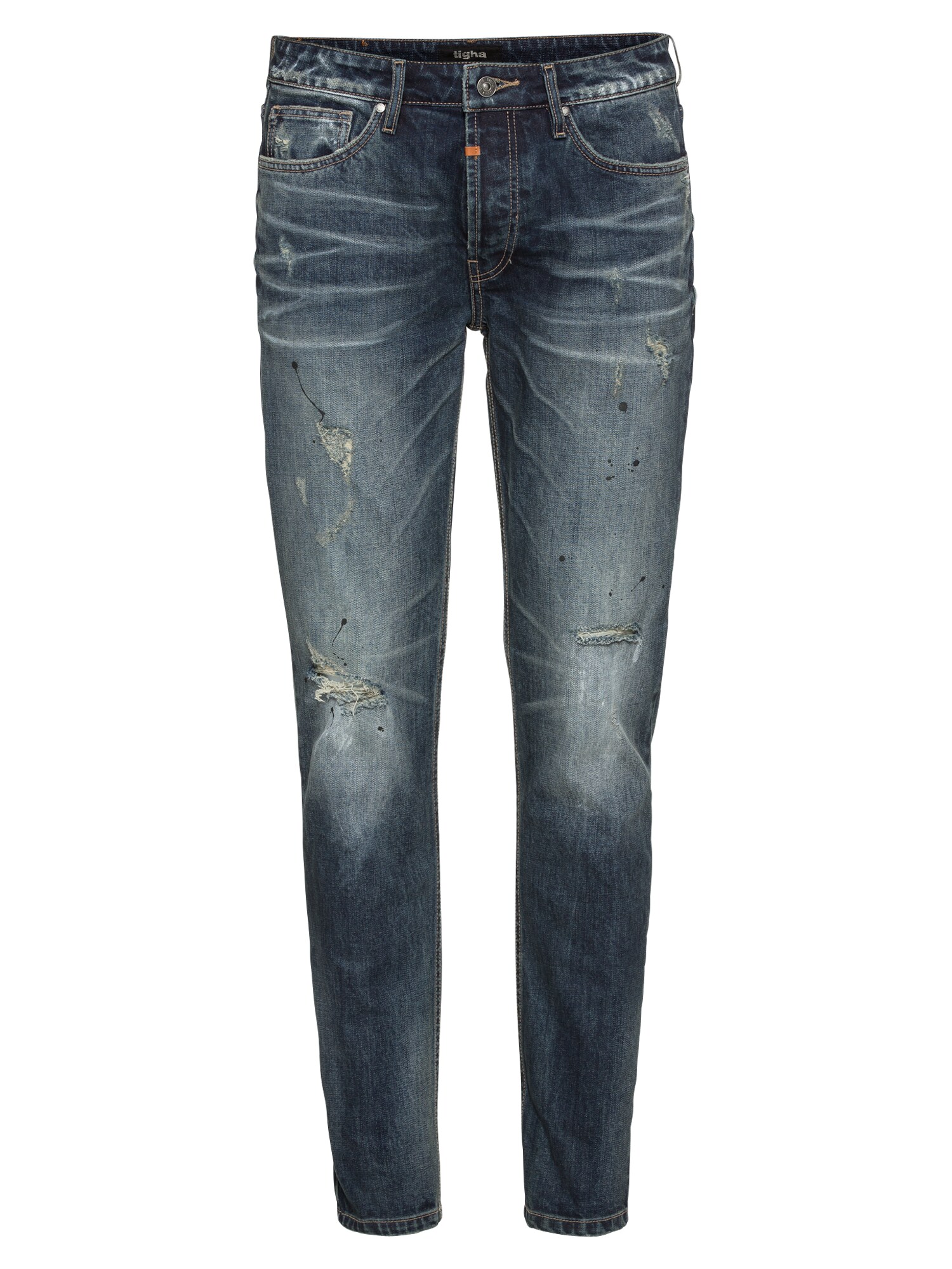 Tigha Heren Jeans Morten 9502 Ripped Blauw Denim tigha kopen in de aanbieding