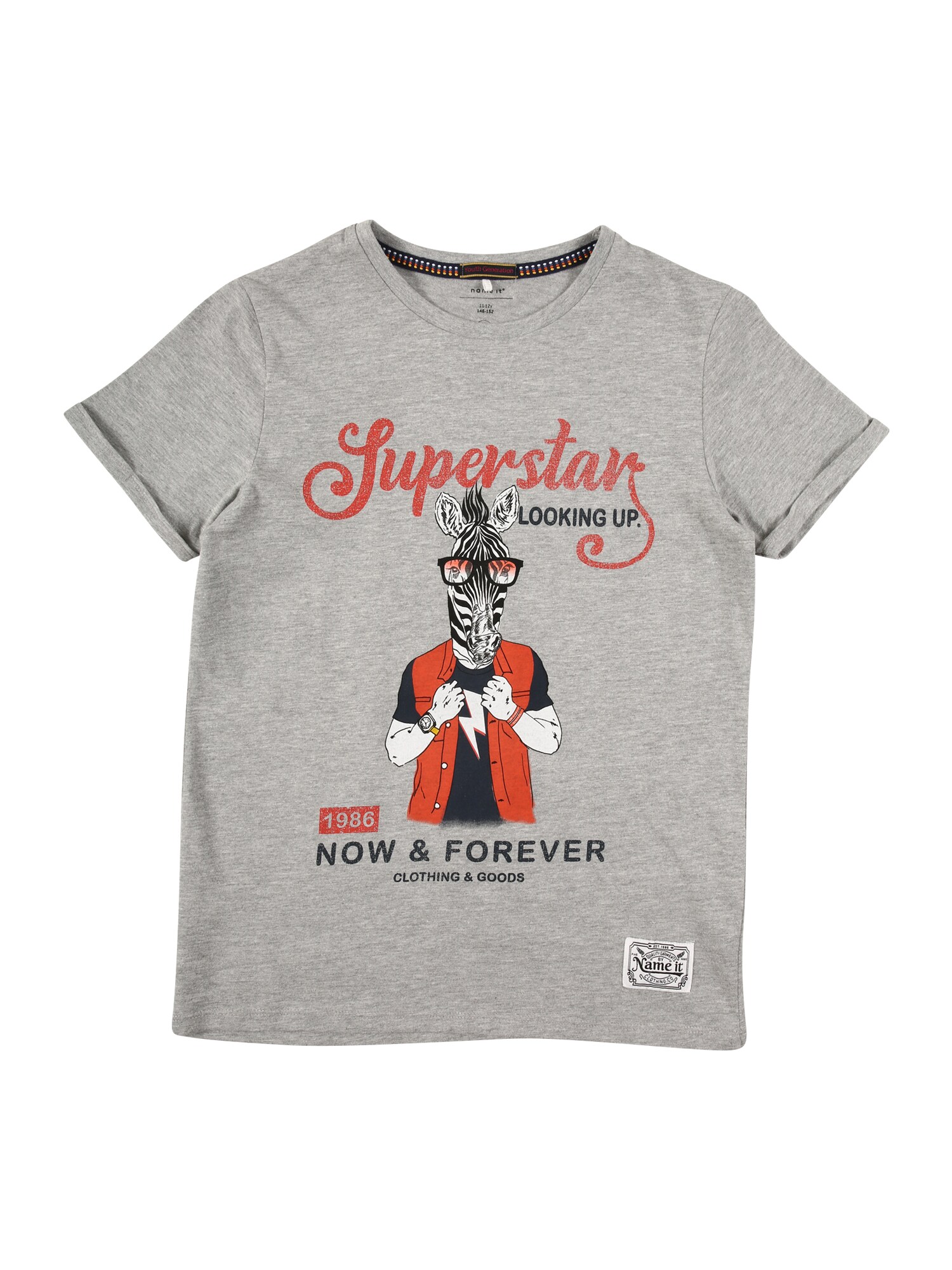 NAME IT Marškinėliai 'SUPER'  mišrios spalvos / margai pilka