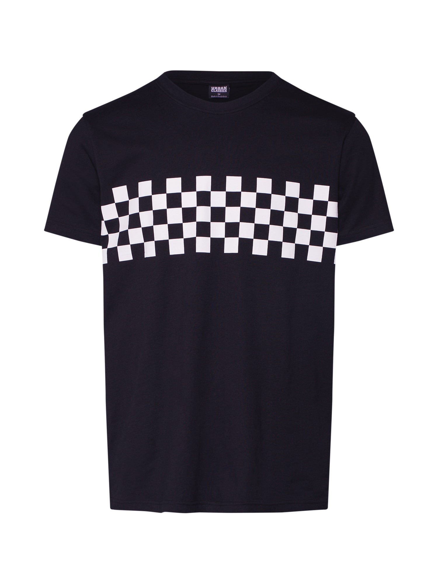 Urban Classics Tričko 'Check Panel'  čierna / biela
