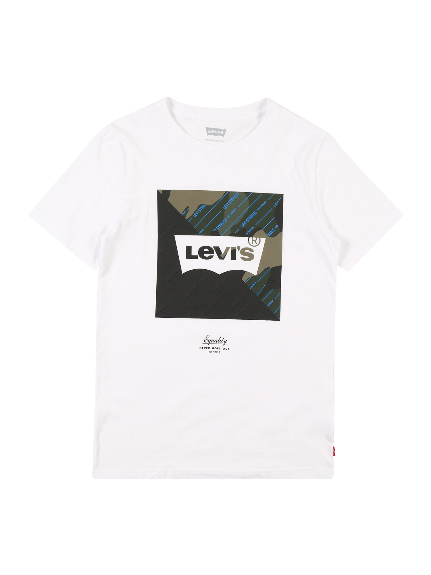 LEVI'S Marškinėliai  juoda / mėlyna / rusvai žalia / balta