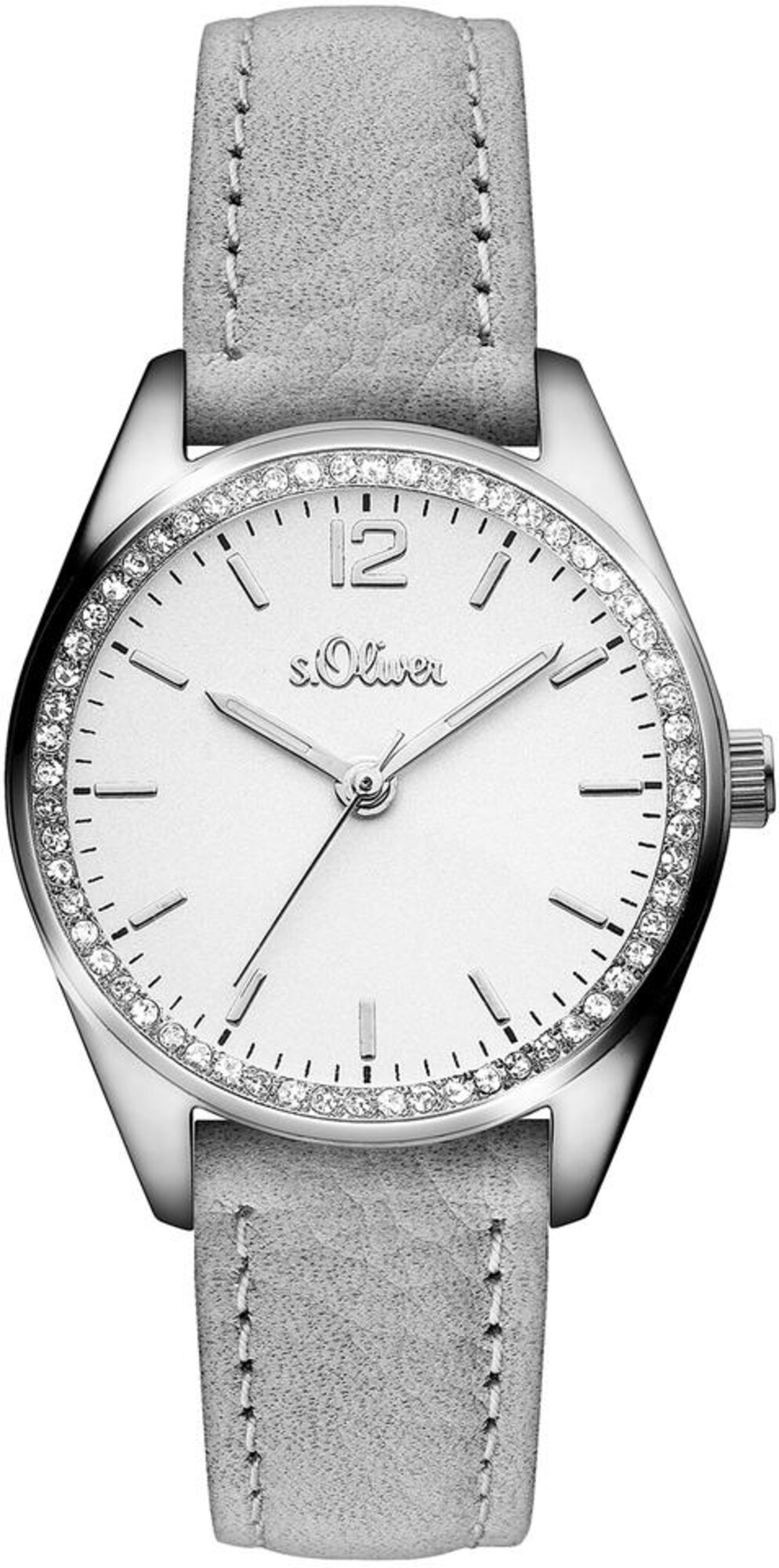 S.Oliver RED LABEL Quarzuhr SO-3322-LQ grau / silber / weiß