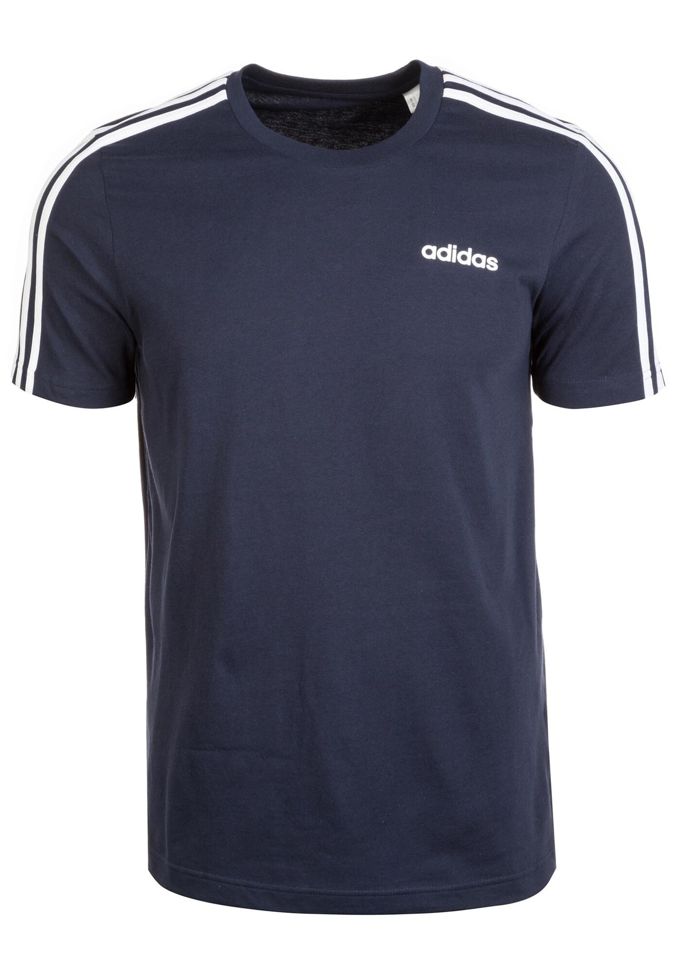 ADIDAS PERFORMANCE Sportiniai marškinėliai 'Essentials 3 Stripes'  balta / tamsiai mėlyna