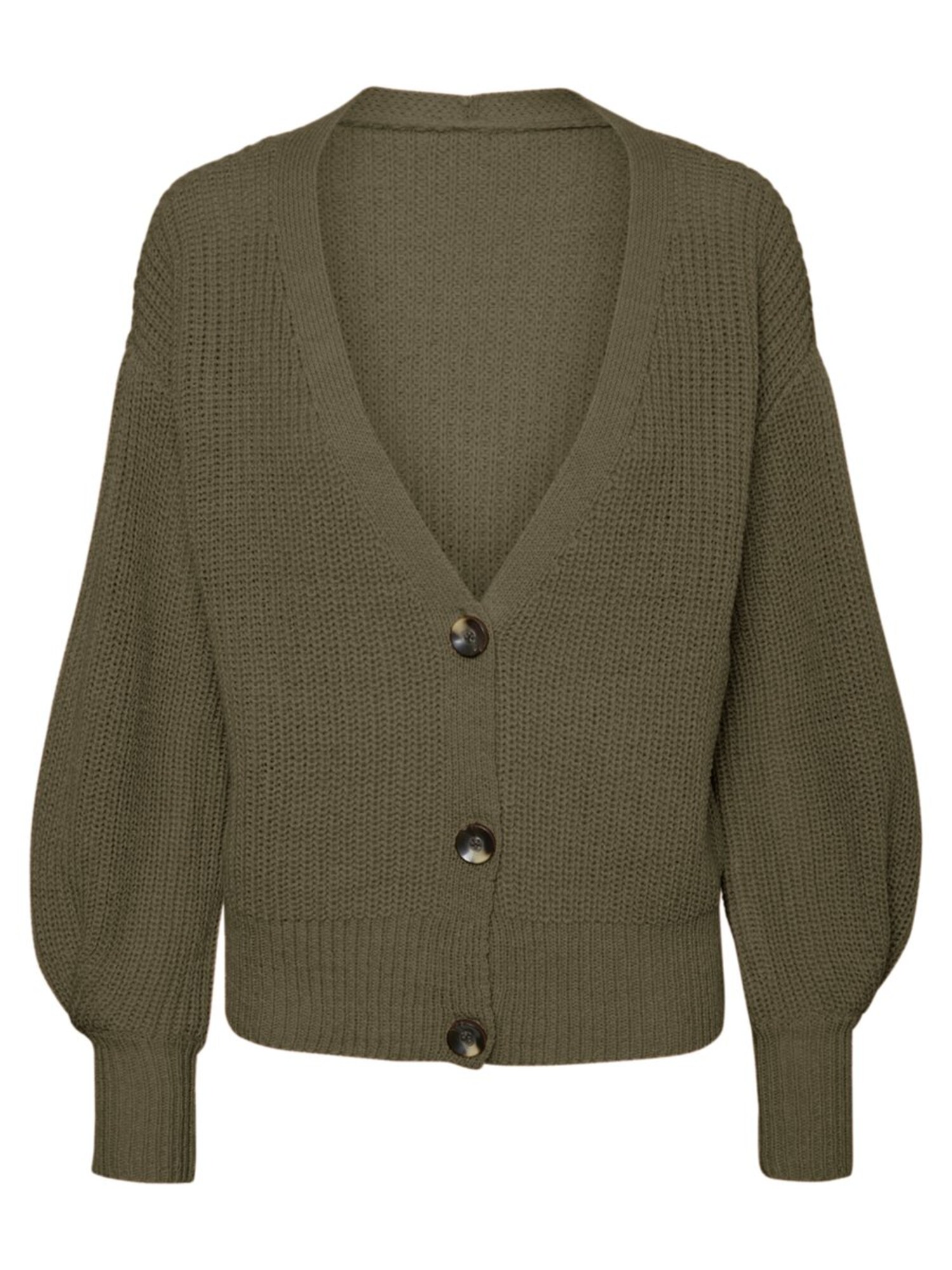 Pieces Dames Gebreid Vest Olijfgroen pieces kopen in de aanbieding