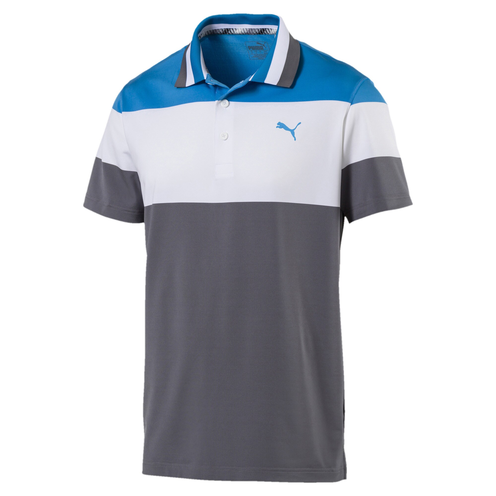 Puma Heren Functioneel Shirt Hemelsblauw Donkergrijs Wit puma kopen in de aanbieding