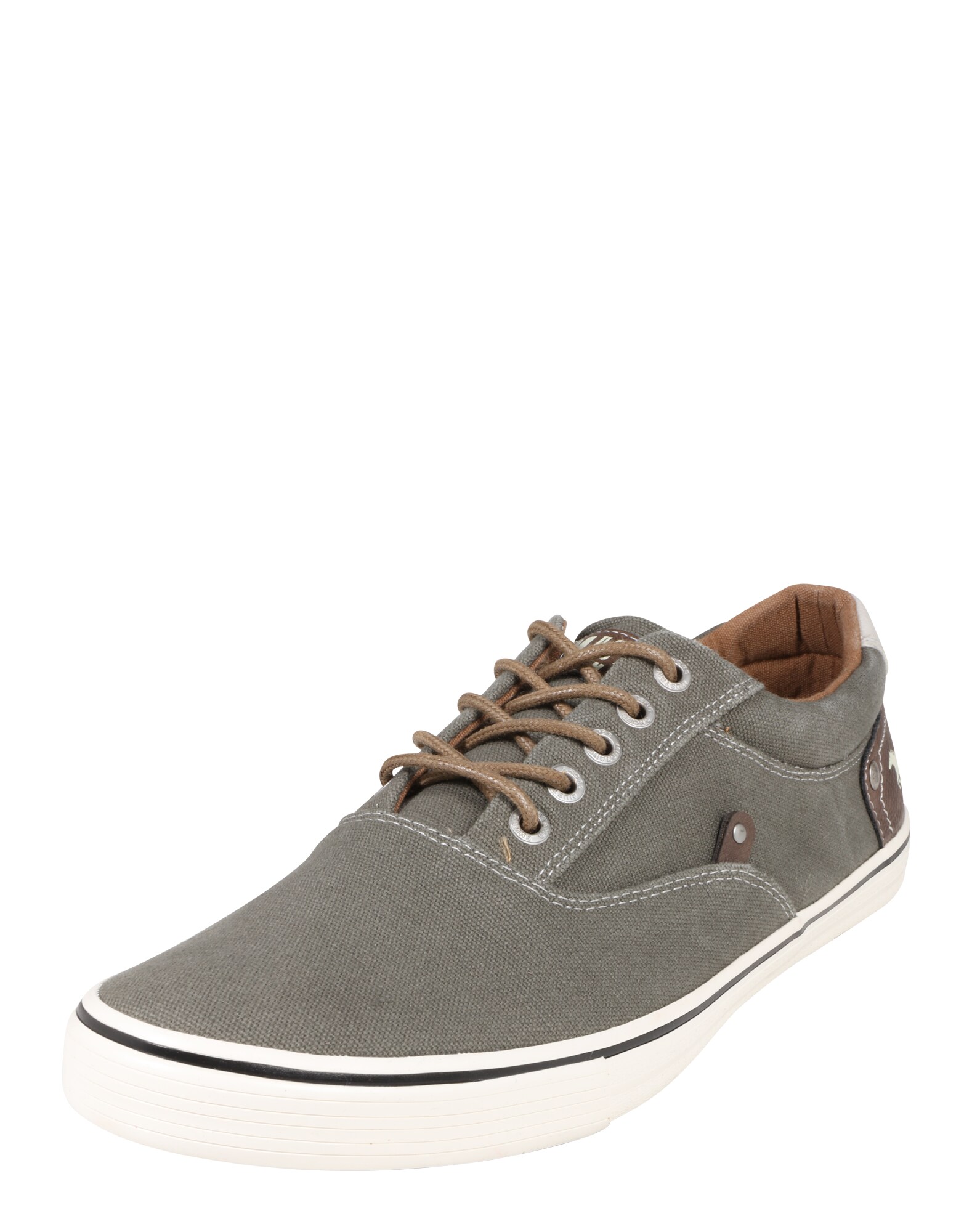 Mustang Heren Sneakers Laag Bruin Kaki Wit mustang kopen in de aanbieding
