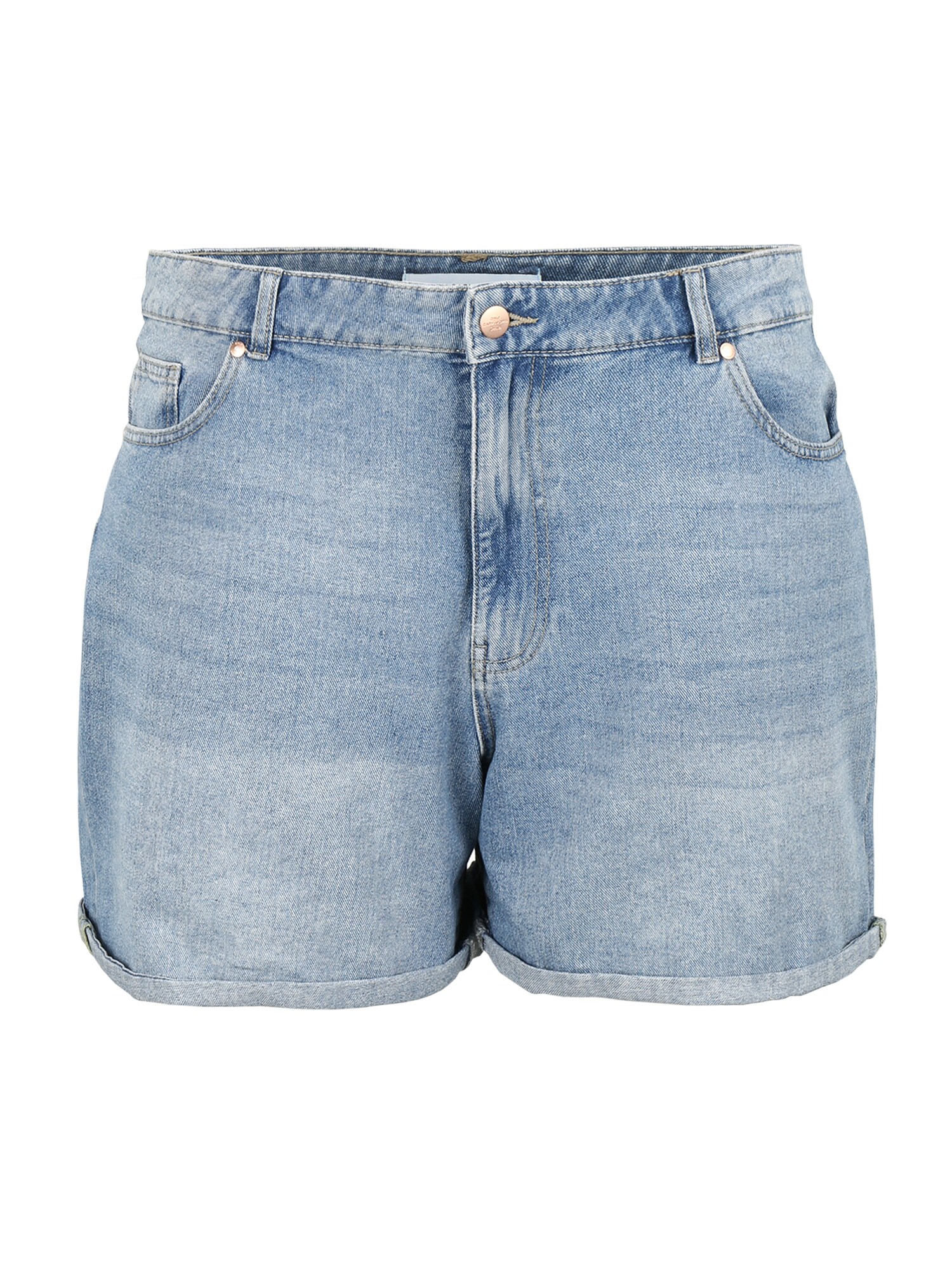ONLY Carmakoma Džinsai 'CARHINE REG SHORTS'  mėlyna