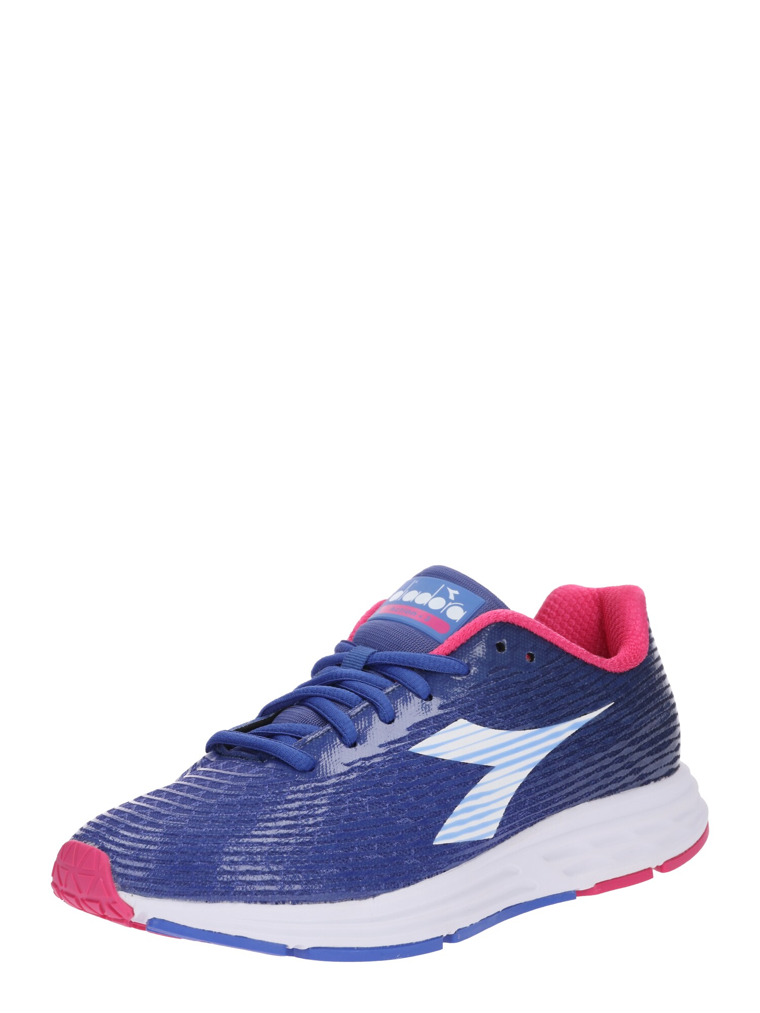 Diadora Dames Loopschoen Action Blauw Pink Wit diadora kopen in de aanbieding